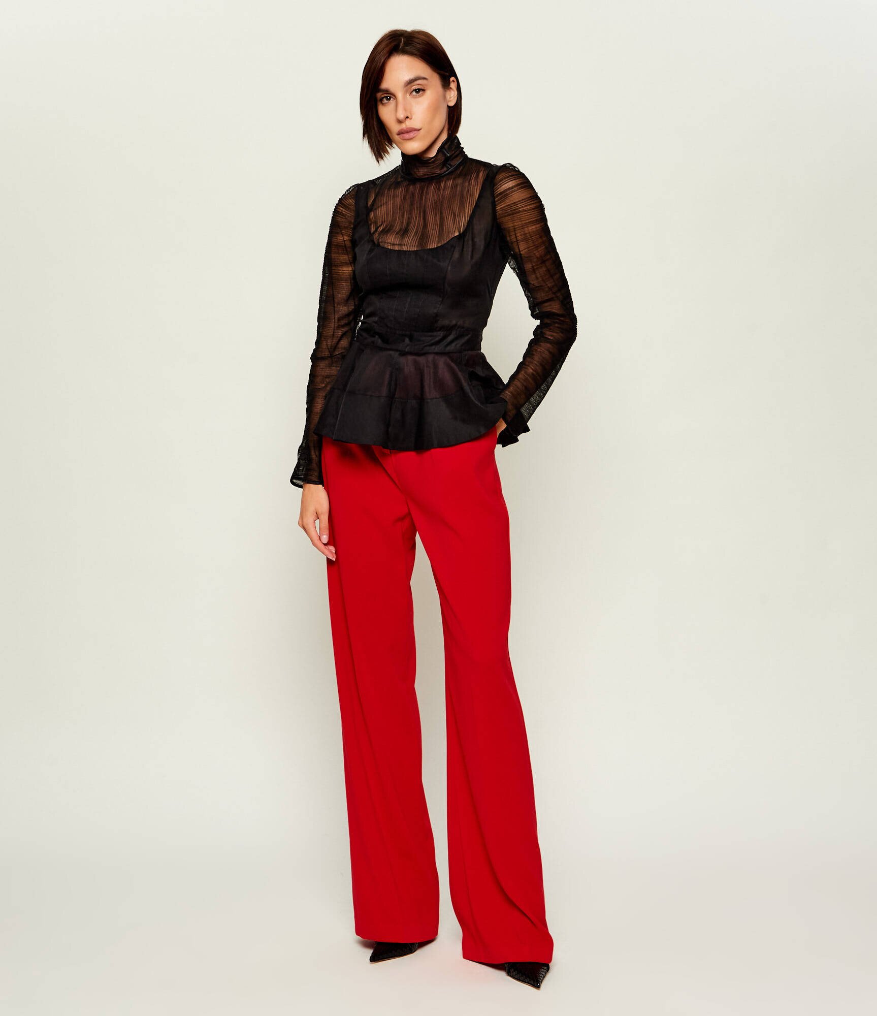Elisabetta Franchi De tul bluză | Slim Fit