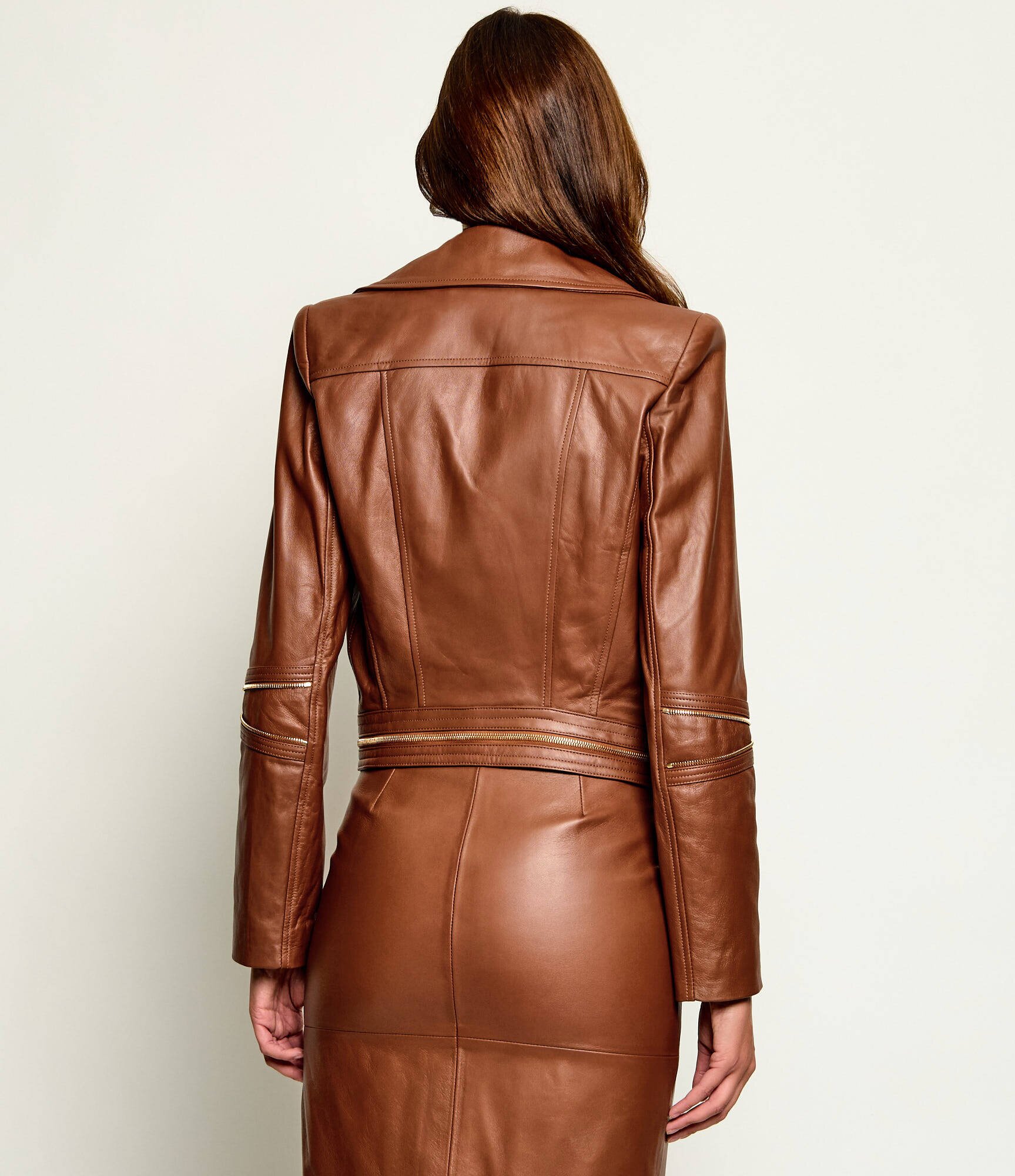 Elisabetta Franchi Geacă de piele | Slim Fit
