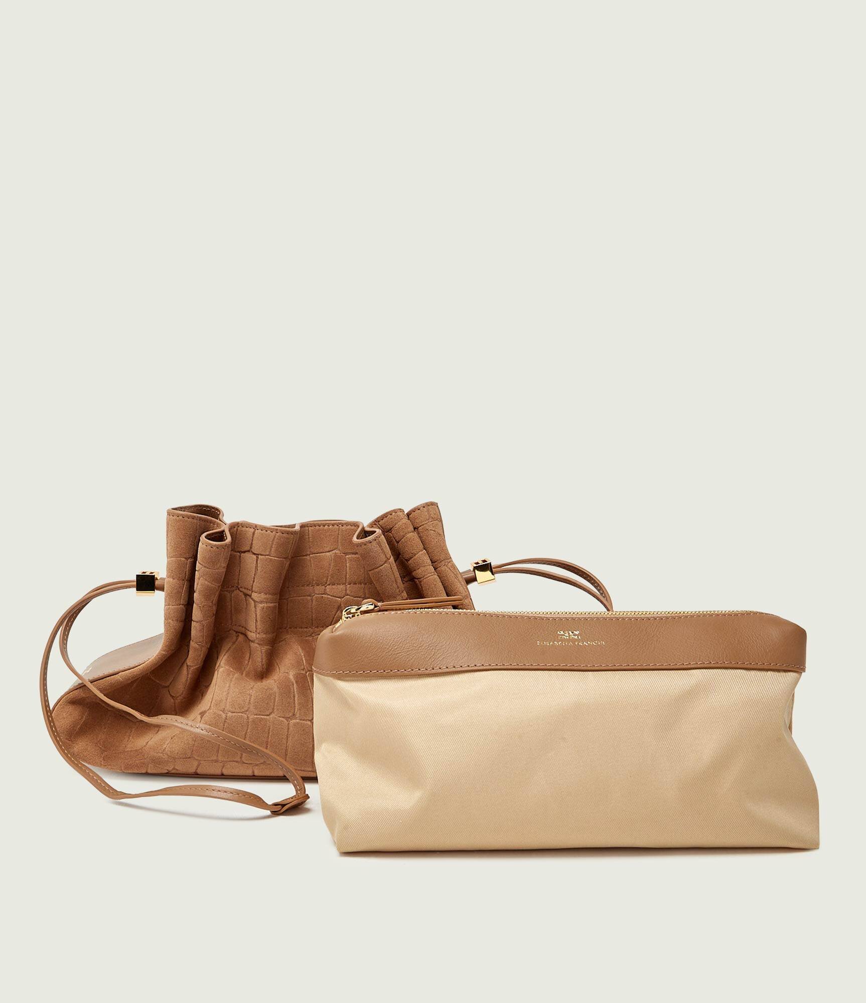 Elisabetta Franchi Geantă tip sac + borsetă | piele întoarsă