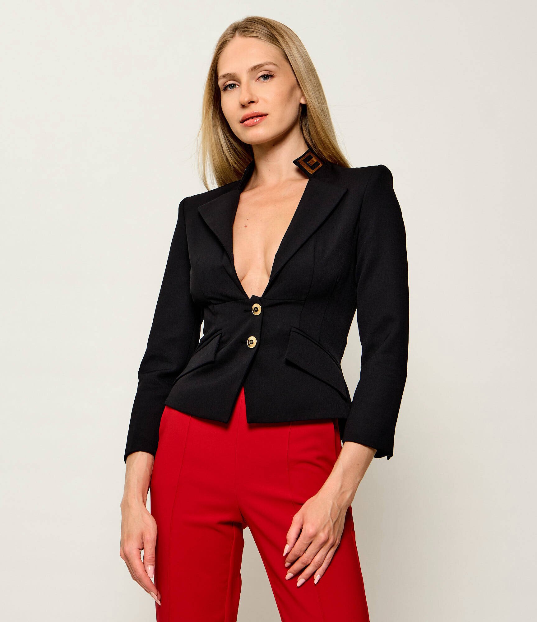 Elisabetta Franchi Jachetă | Slim Fit cu adaos de lână