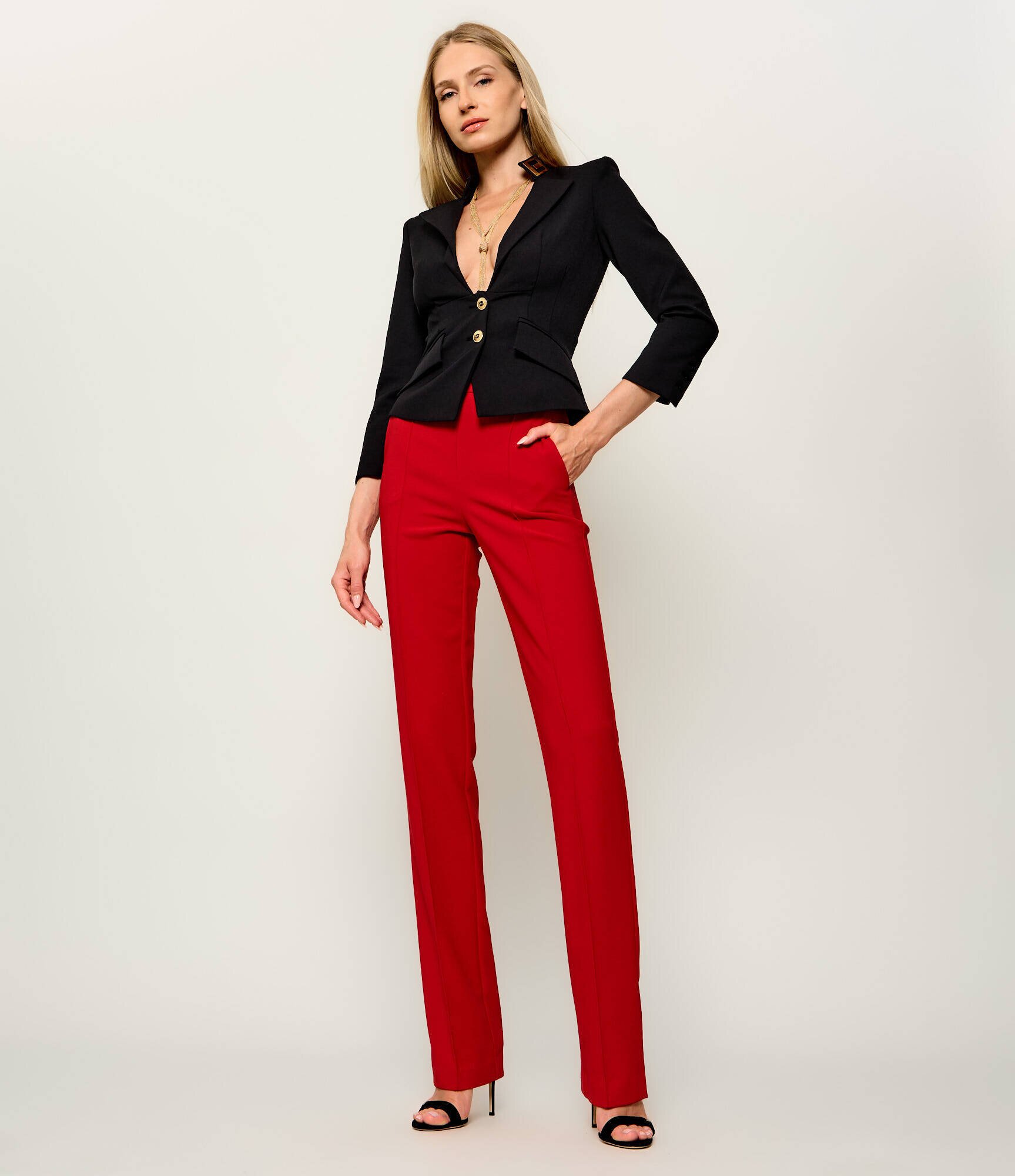 Elisabetta Franchi Jachetă | Slim Fit cu adaos de lână