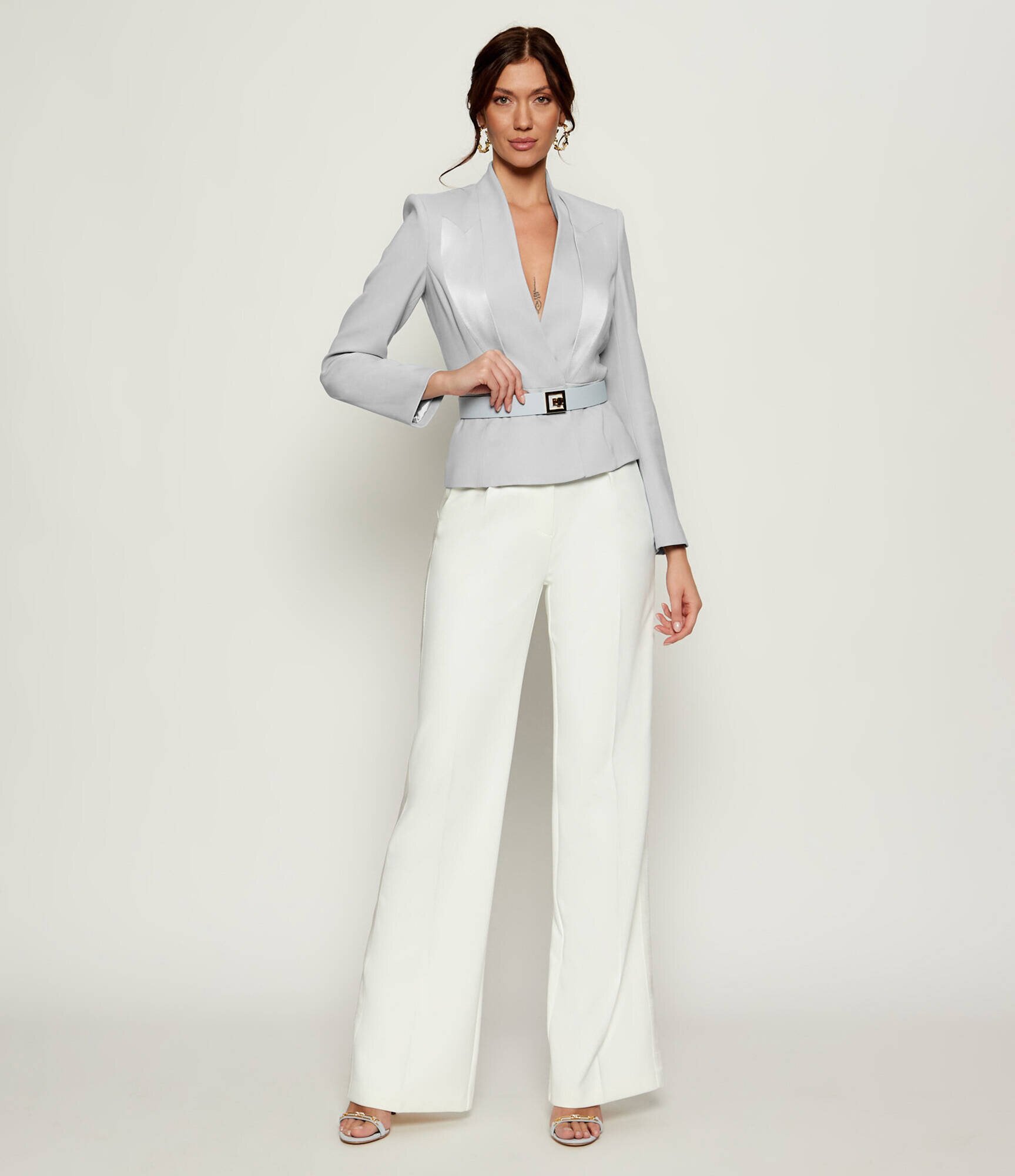 Elisabetta Franchi Jachetă | Slim Fit cu adaos de lână