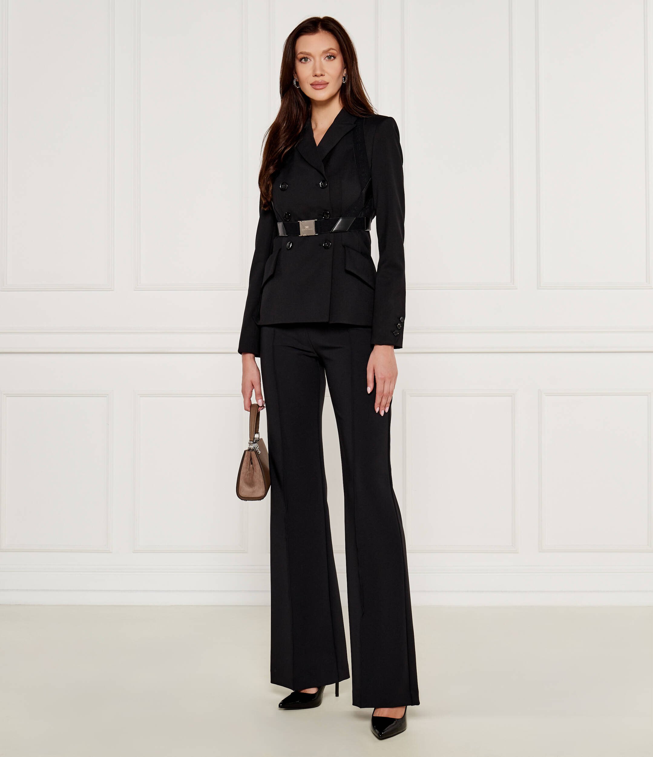 Elisabetta Franchi Jachetă | Slim Fit cu adaos de lână