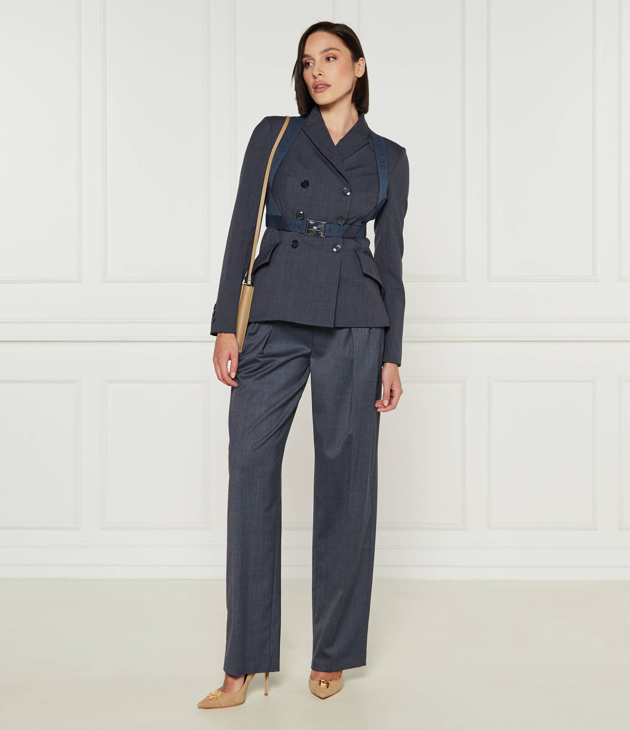 Elisabetta Franchi Jachetă | Slim Fit cu adaos de lână