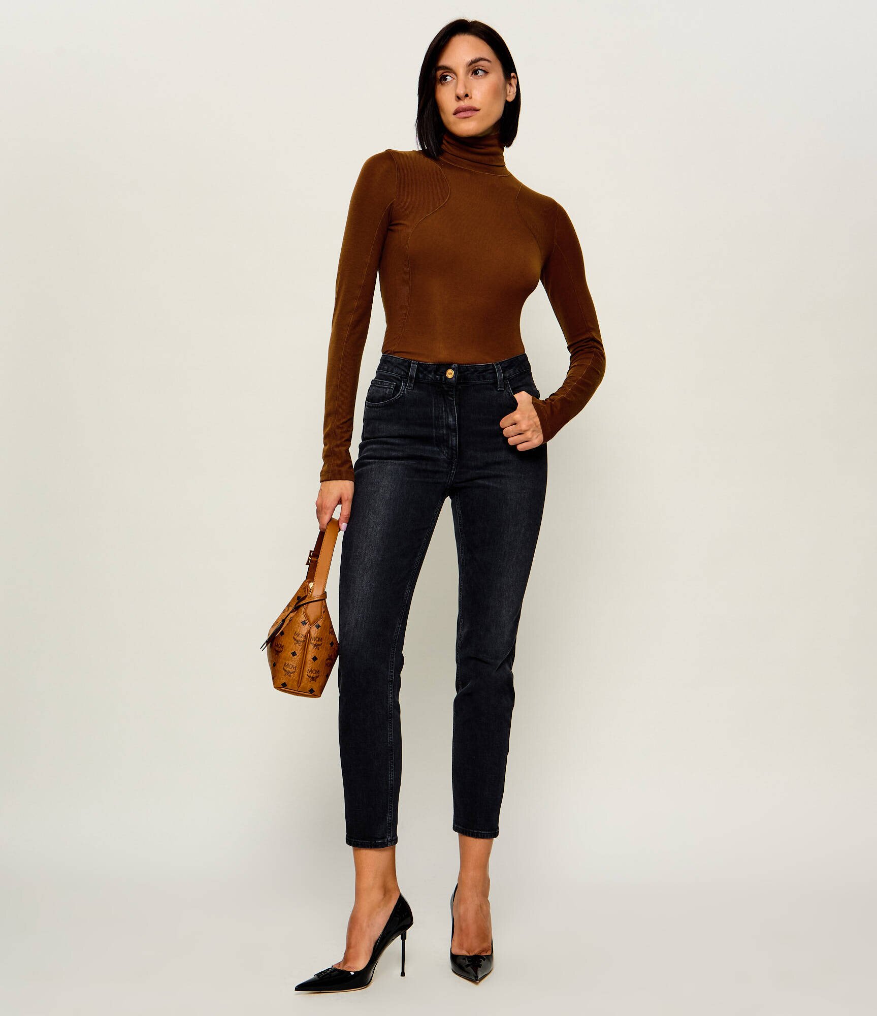 Elisabetta Franchi Maletă | Slim Fit cu adaos de lână