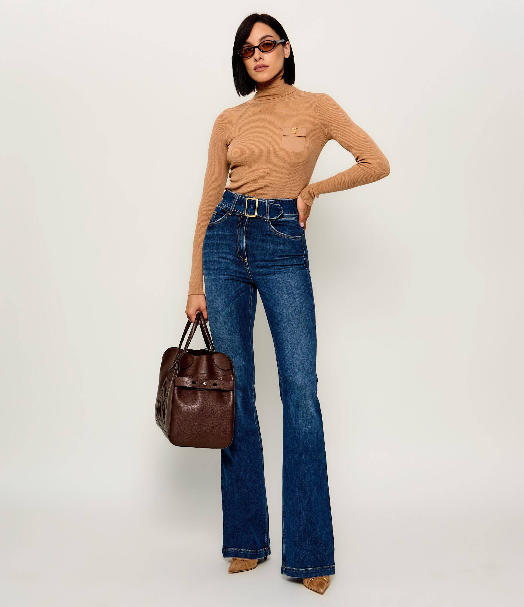 Elisabetta Franchi Maletă | Slim Fit cu adaos de mătase