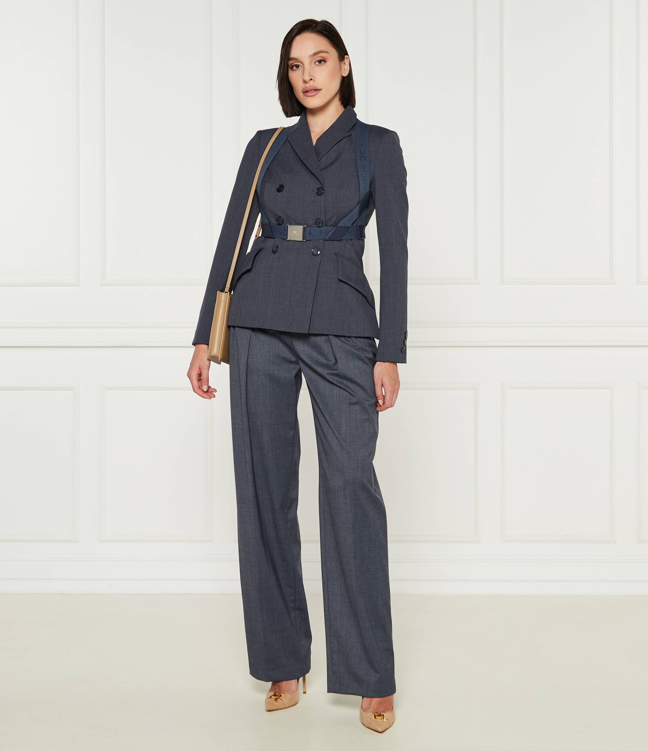 Elisabetta Franchi Pantaloni cu adaos de lână