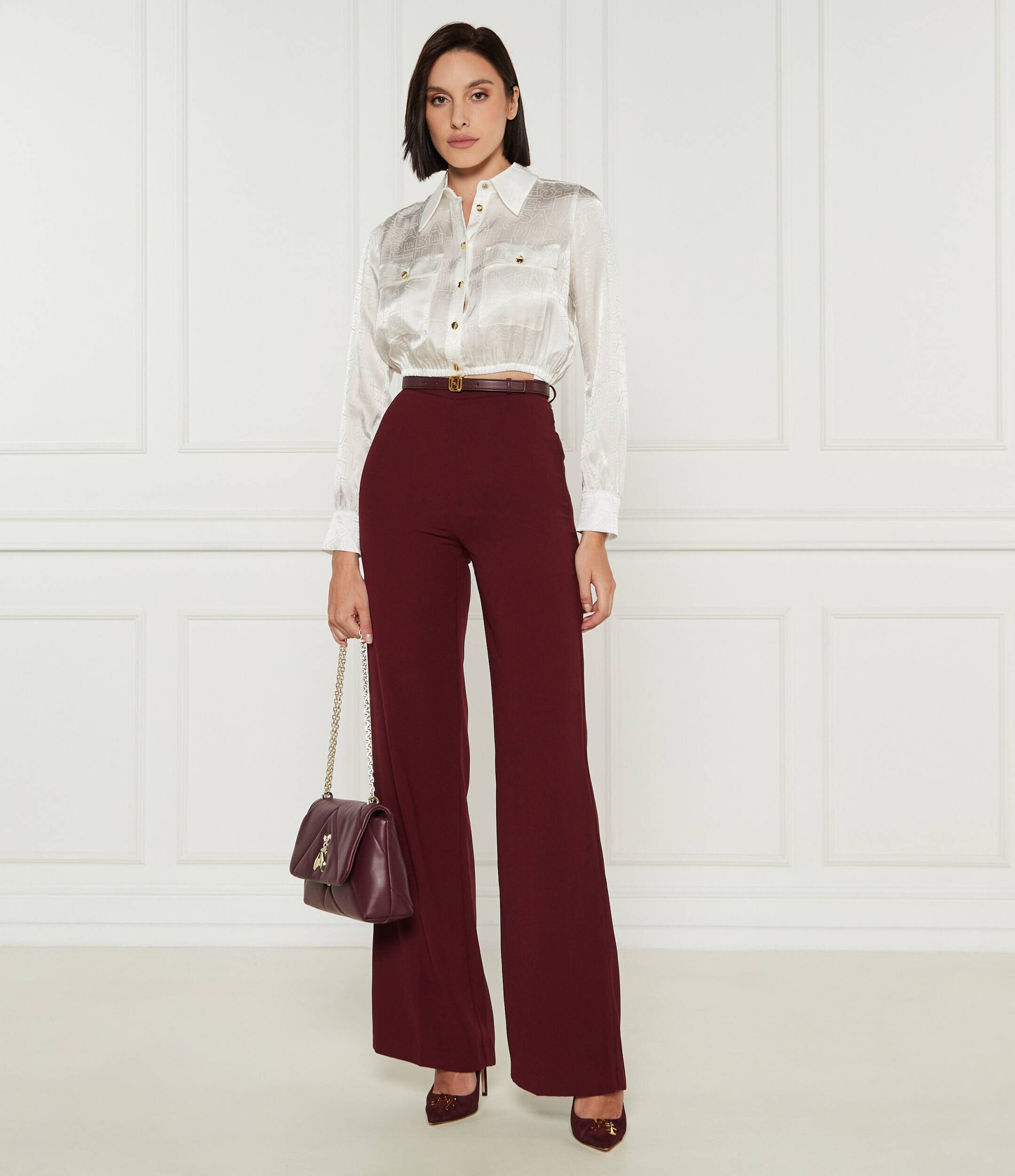 Elisabetta Franchi Pantaloni cu cordon | flare fit
