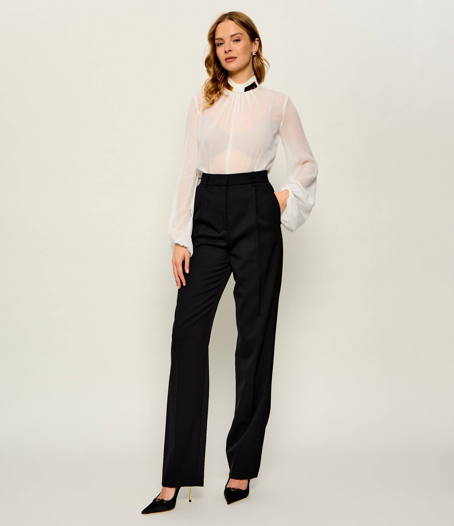 Elisabetta Franchi Pantaloni | regular fit cu adaos de lână