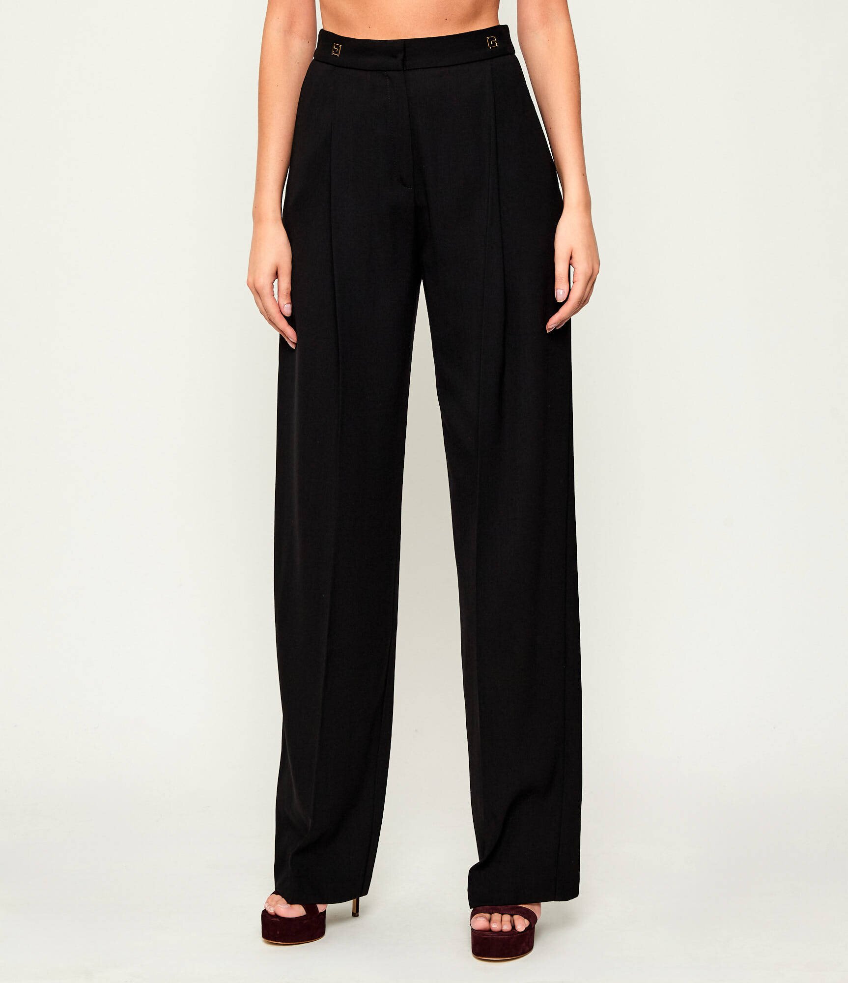 Elisabetta Franchi Pantaloni | Relaxed fit cu adaos de lână