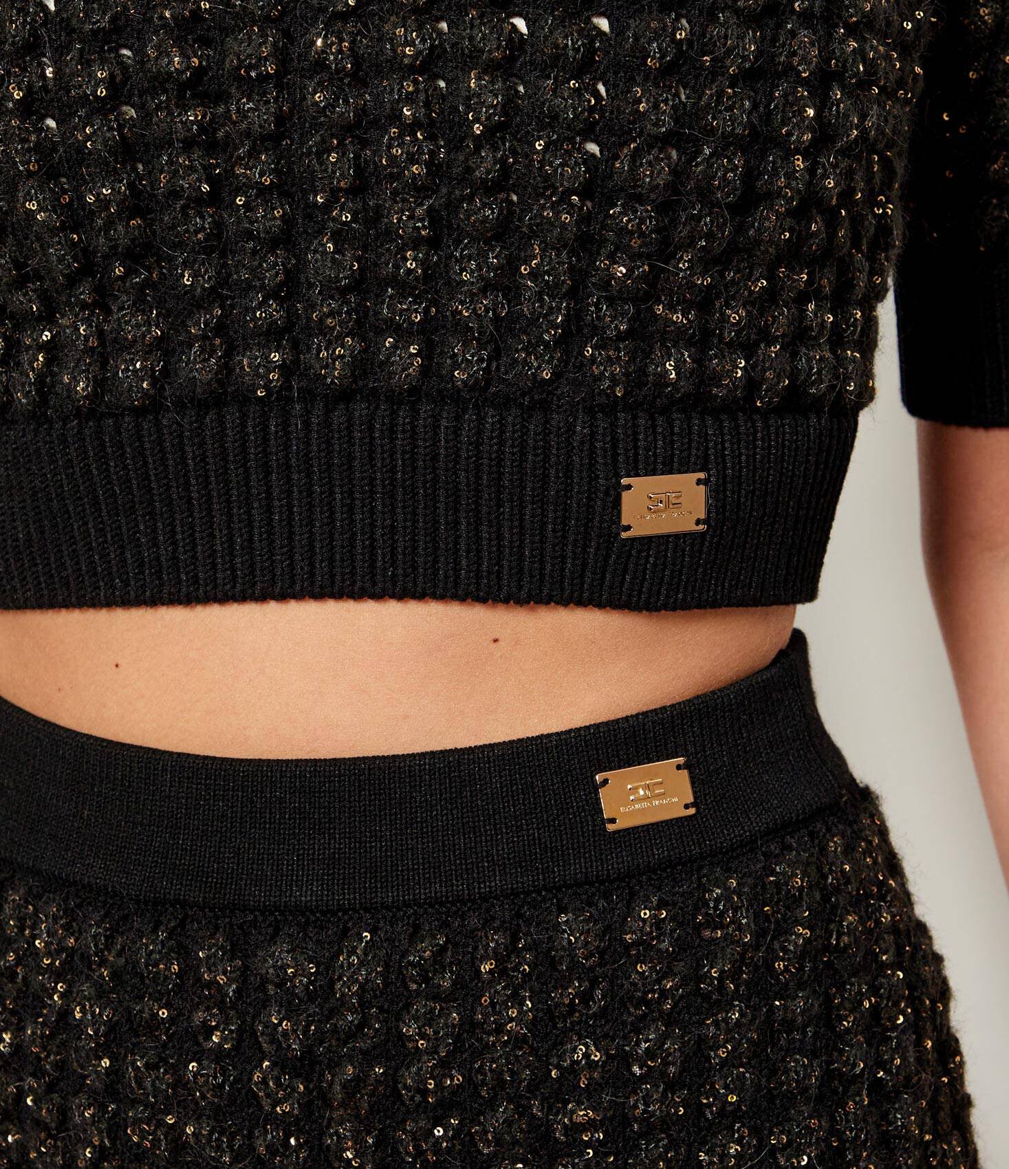 Elisabetta Franchi Pantaloni scurți | Slim Fit cu adaos de lână