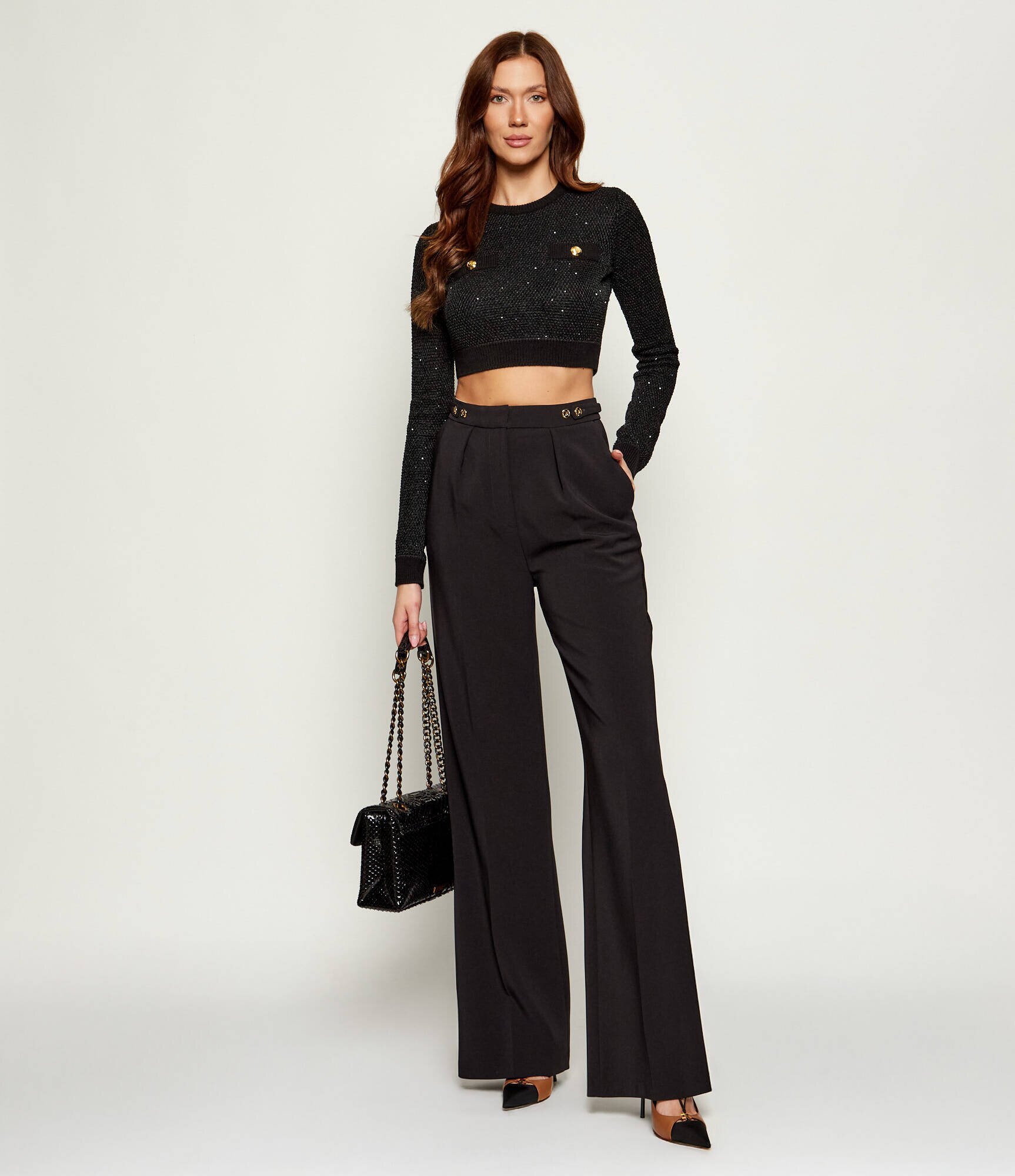 Elisabetta Franchi Pulover | Cropped Fit cu adaos de lână