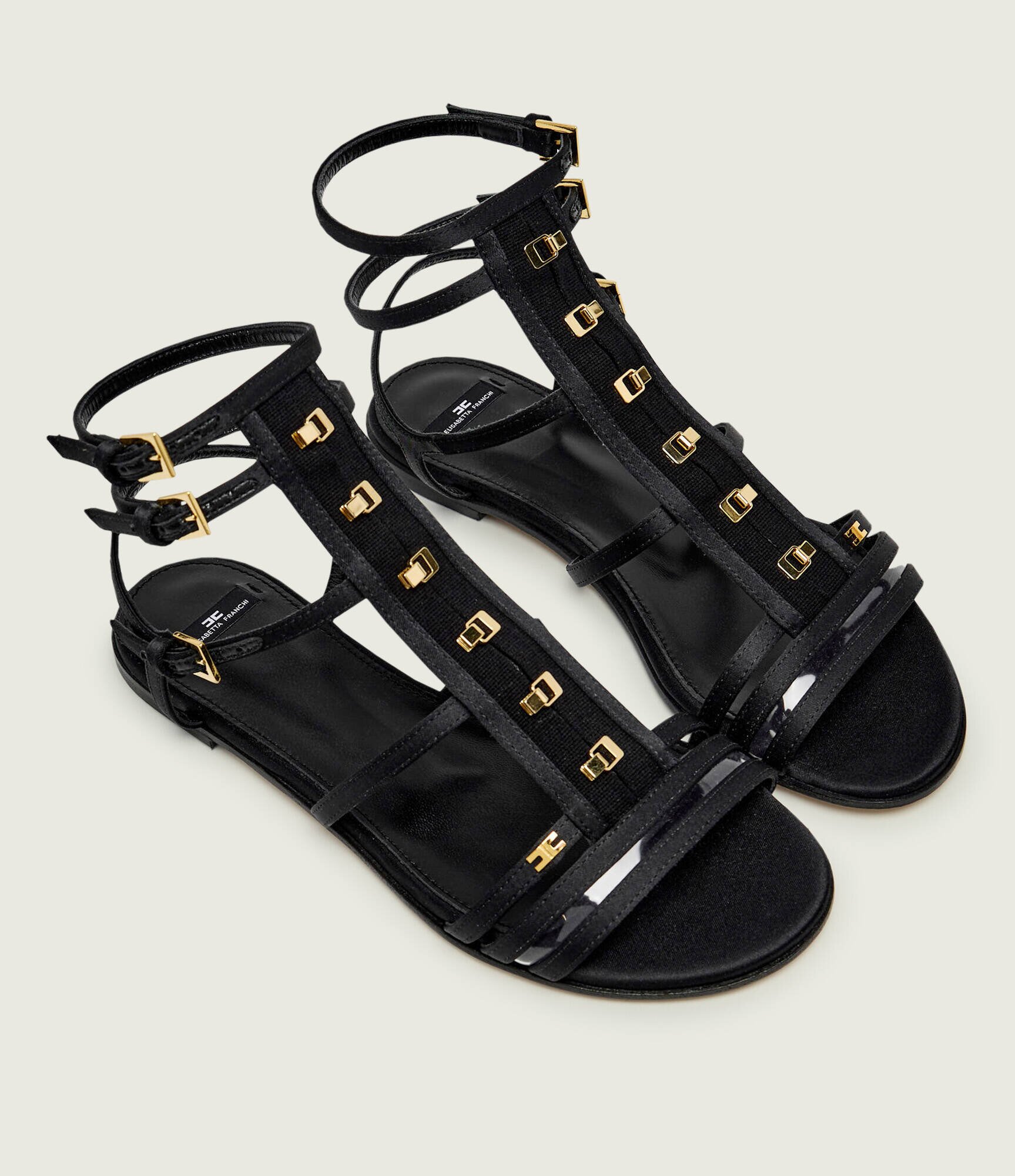 Elisabetta Franchi Sandale cu adaos de piele