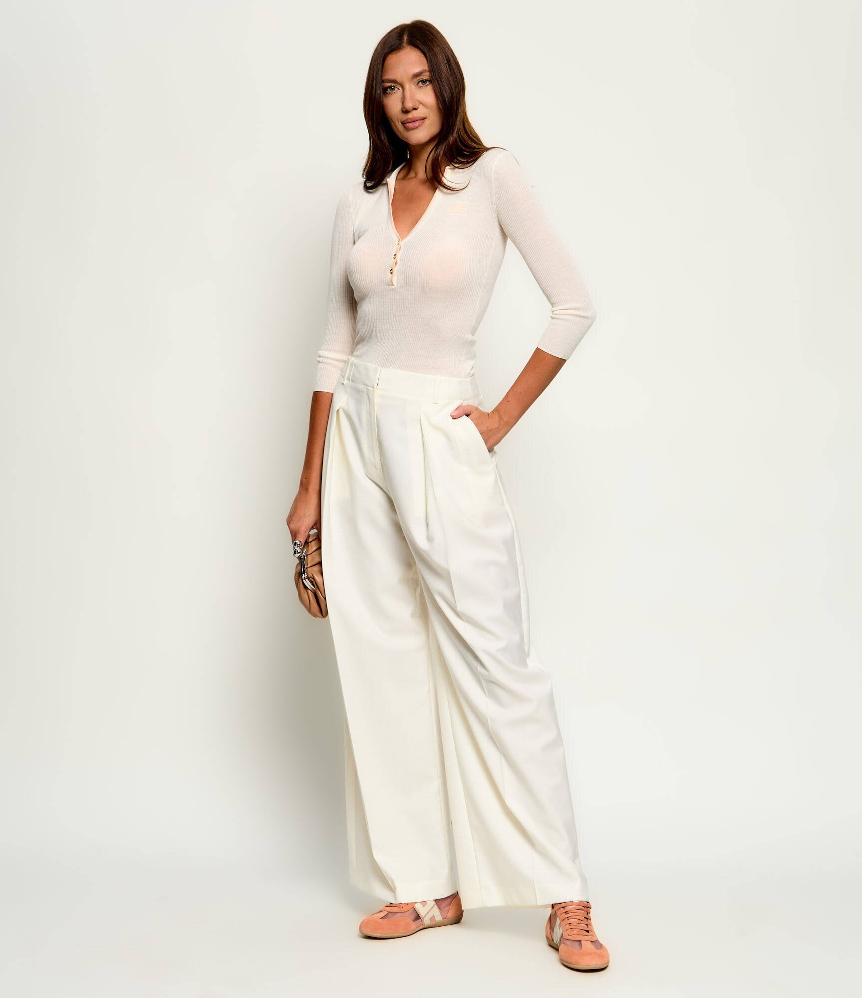 Elisabetta Franchi Sneakers cu adaos de piele | piele întoarsă