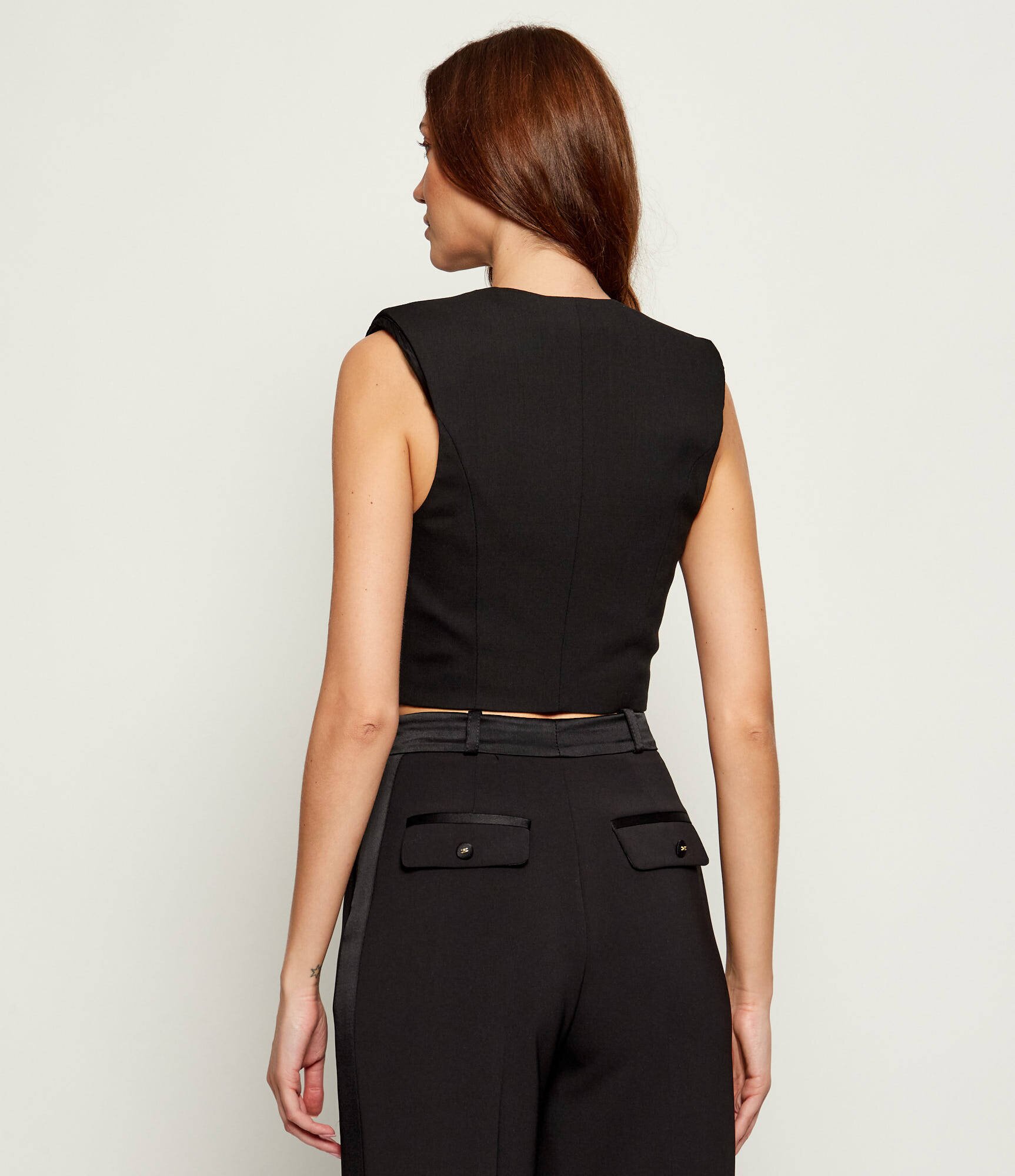 Elisabetta Franchi Vestă | Slim Fit cu adaos de lână
