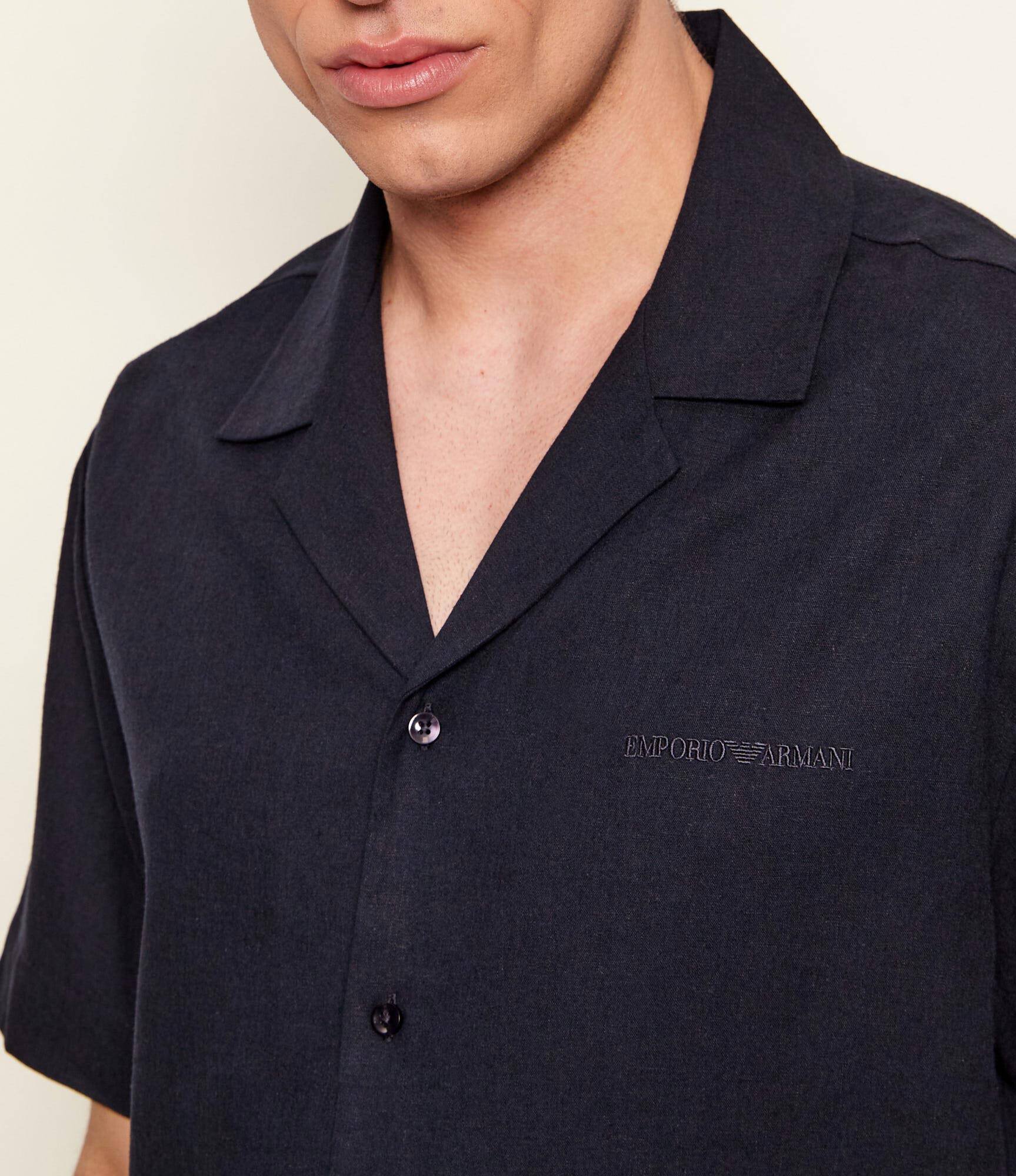 Emporio Armani Cămașă | Relaxed fit | cu adaos de in