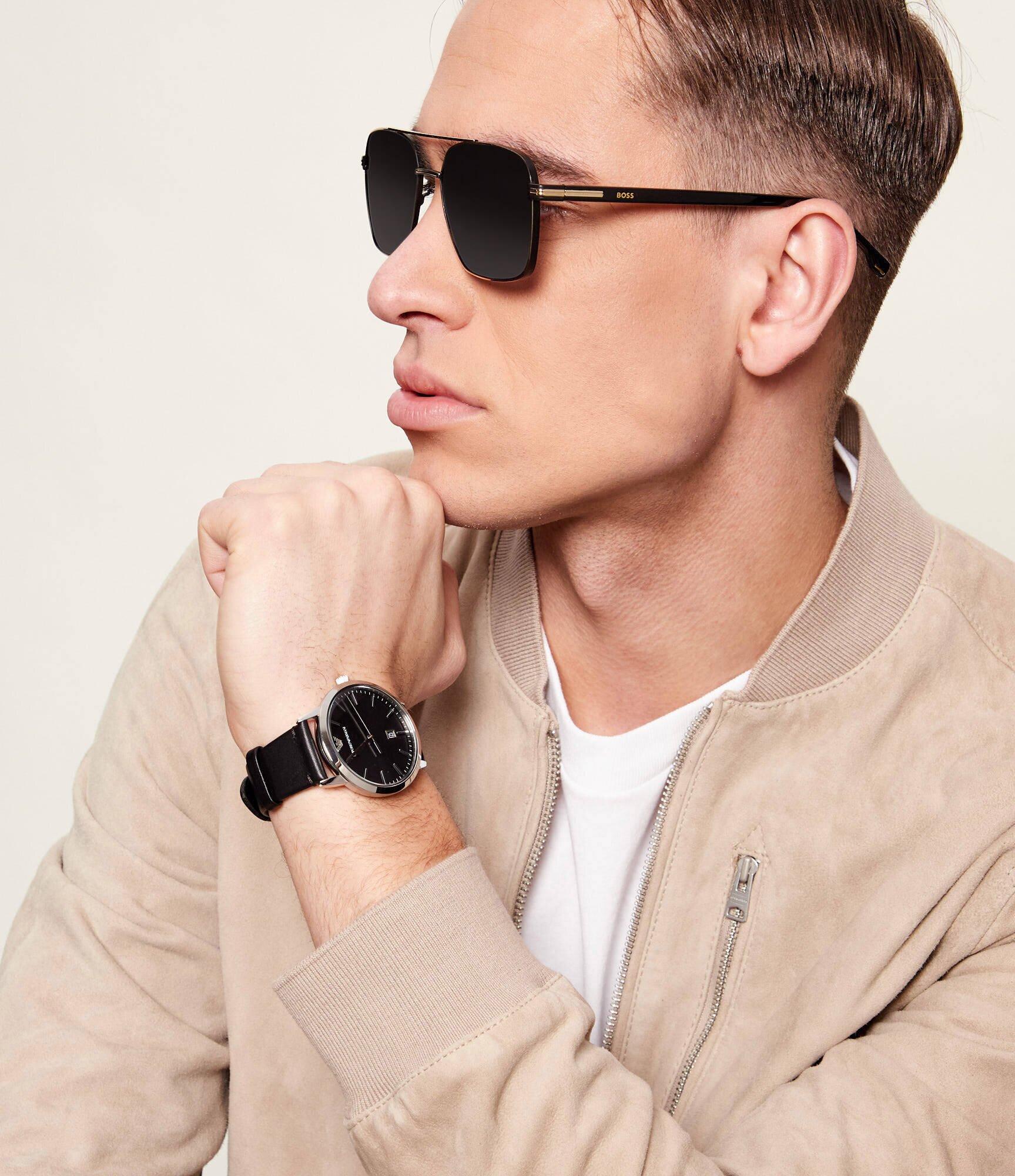 Emporio Armani Ceas Ruggero AR11193 cu adaos de piele
