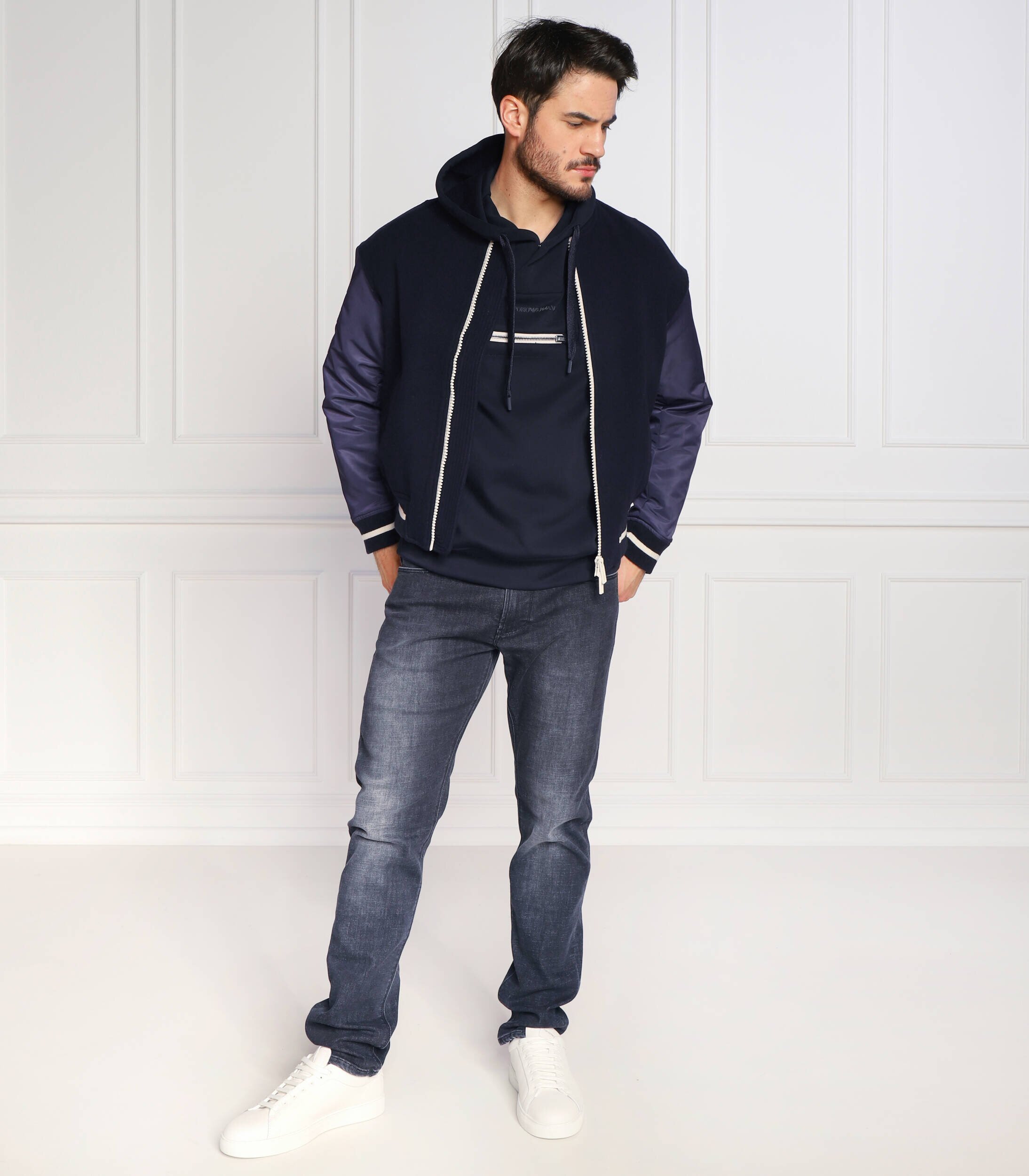 Emporio Armani de lână geacă bomber | regular fit