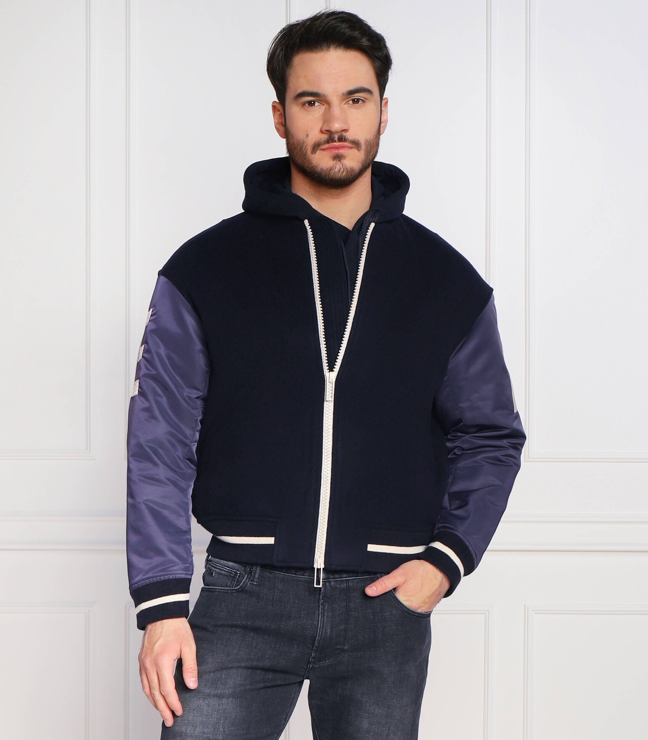 Emporio Armani de lână geacă bomber | regular fit