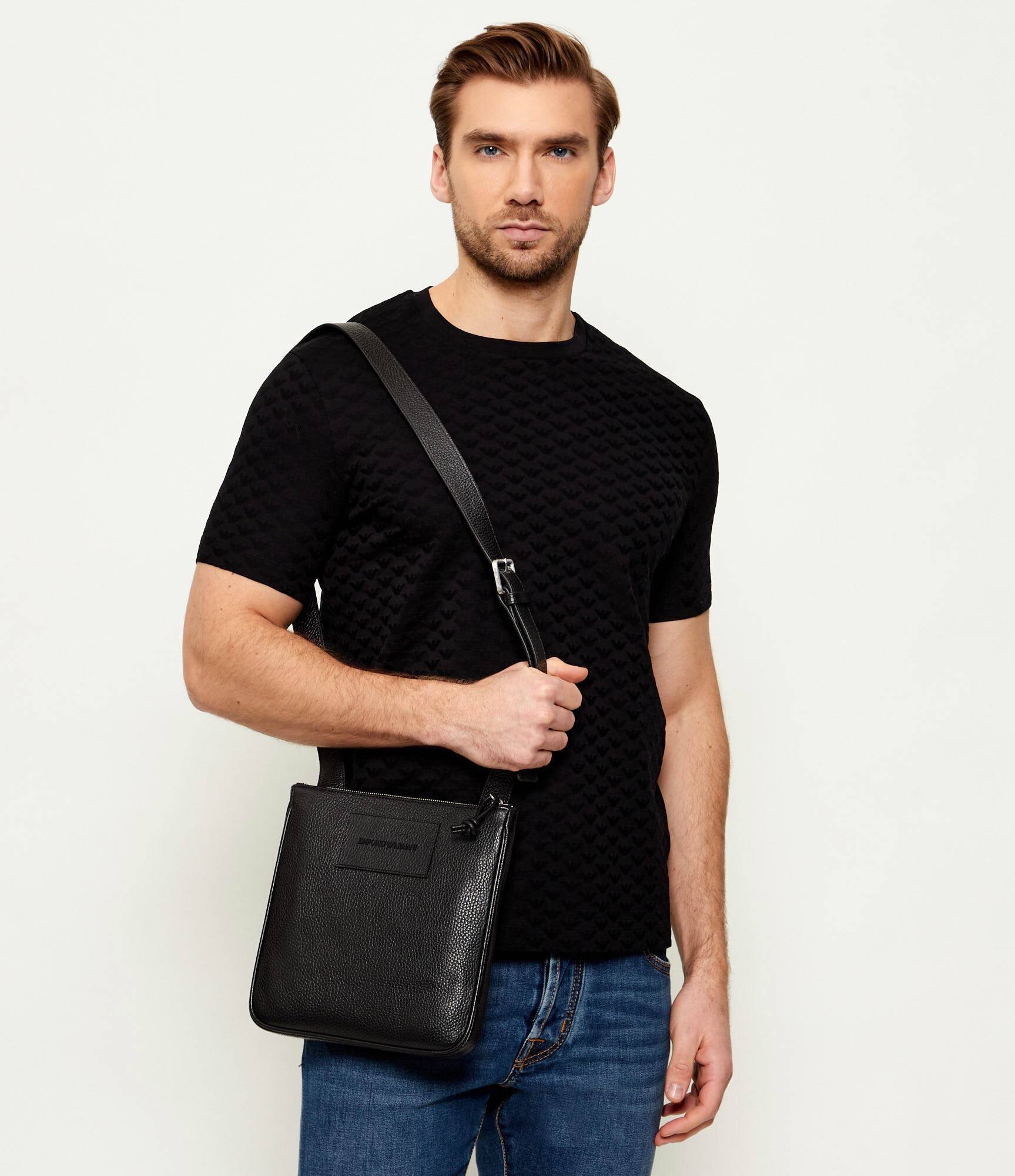 Emporio Armani De piele geantă reporter