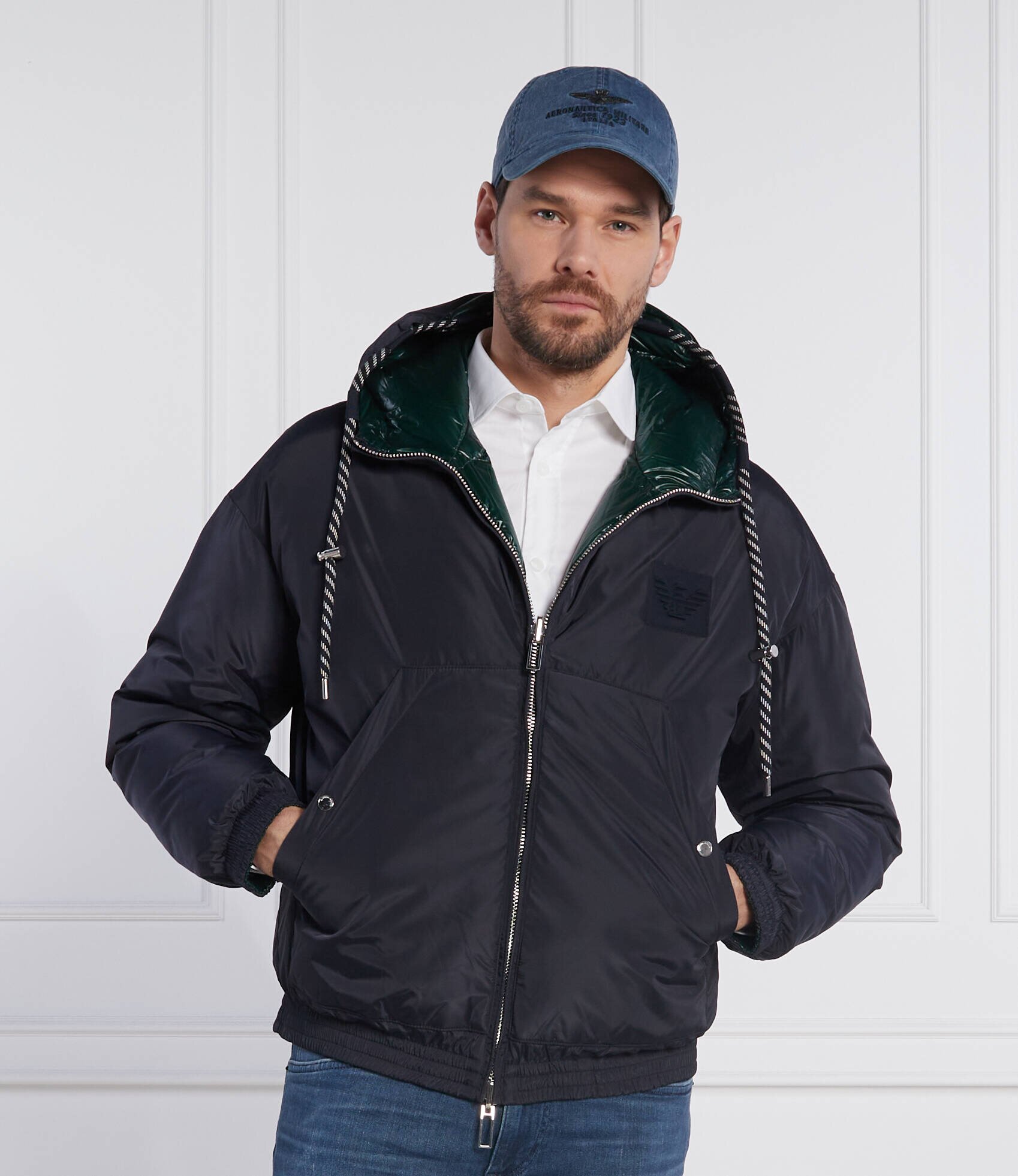 Emporio Armani De puf cu două fețe geacă | Regular Fit