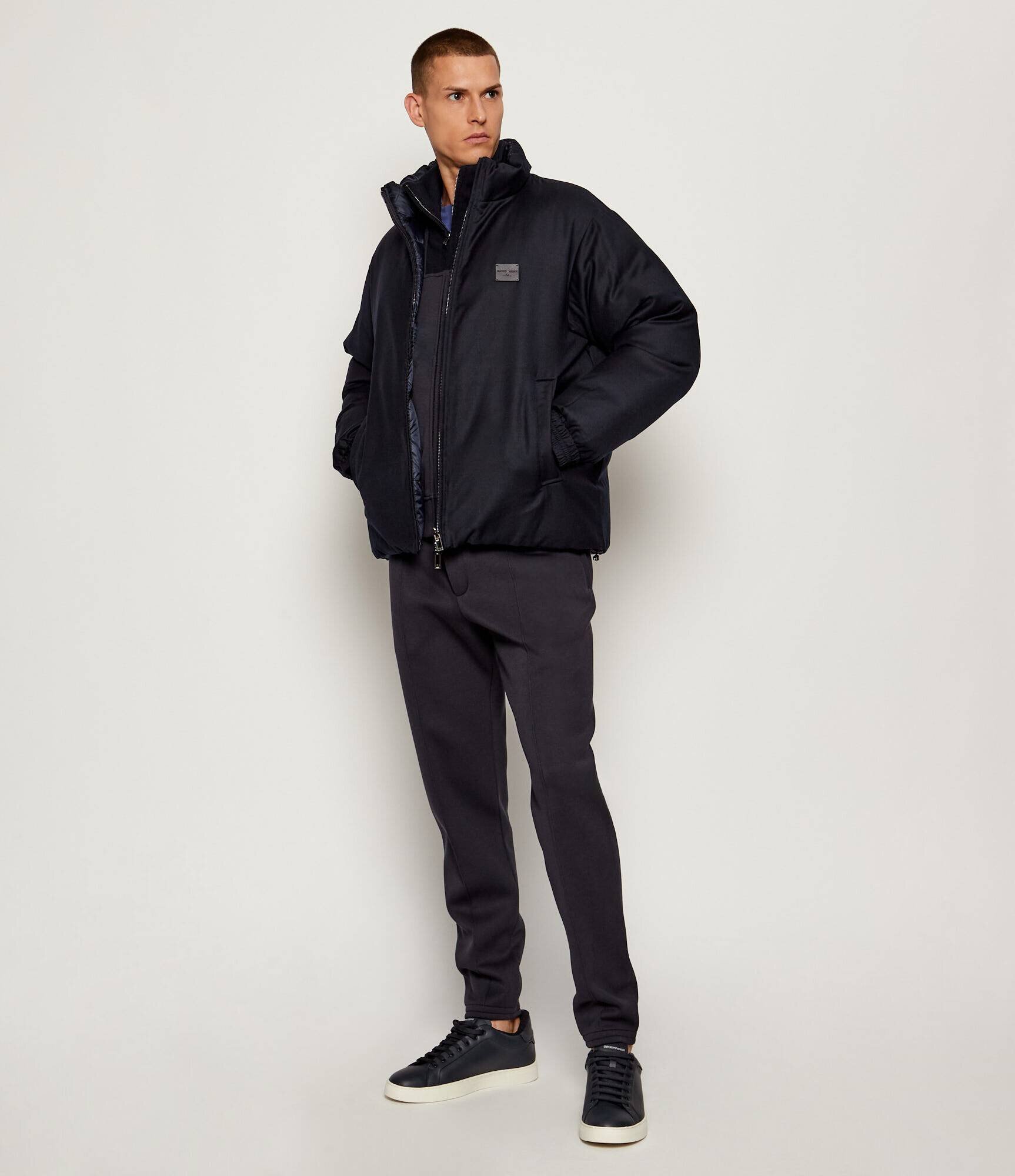 Emporio Armani De puf cu două fețe geacă | regular fit cu adaos de lână