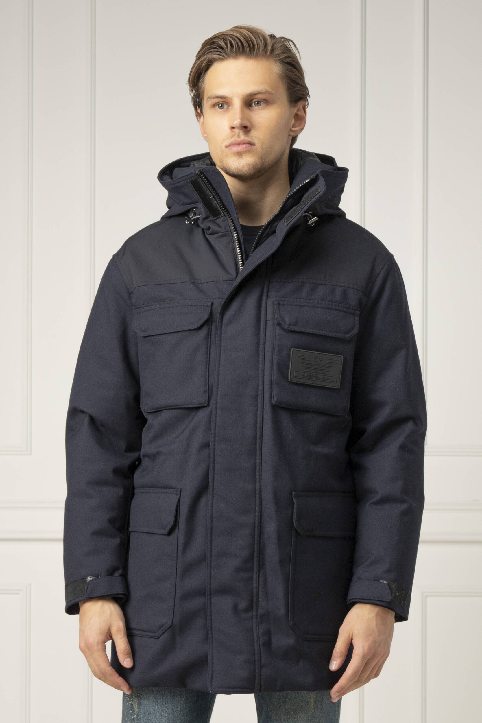 Emporio Armani geacă | Regular Fit | z dodatkiem wełny