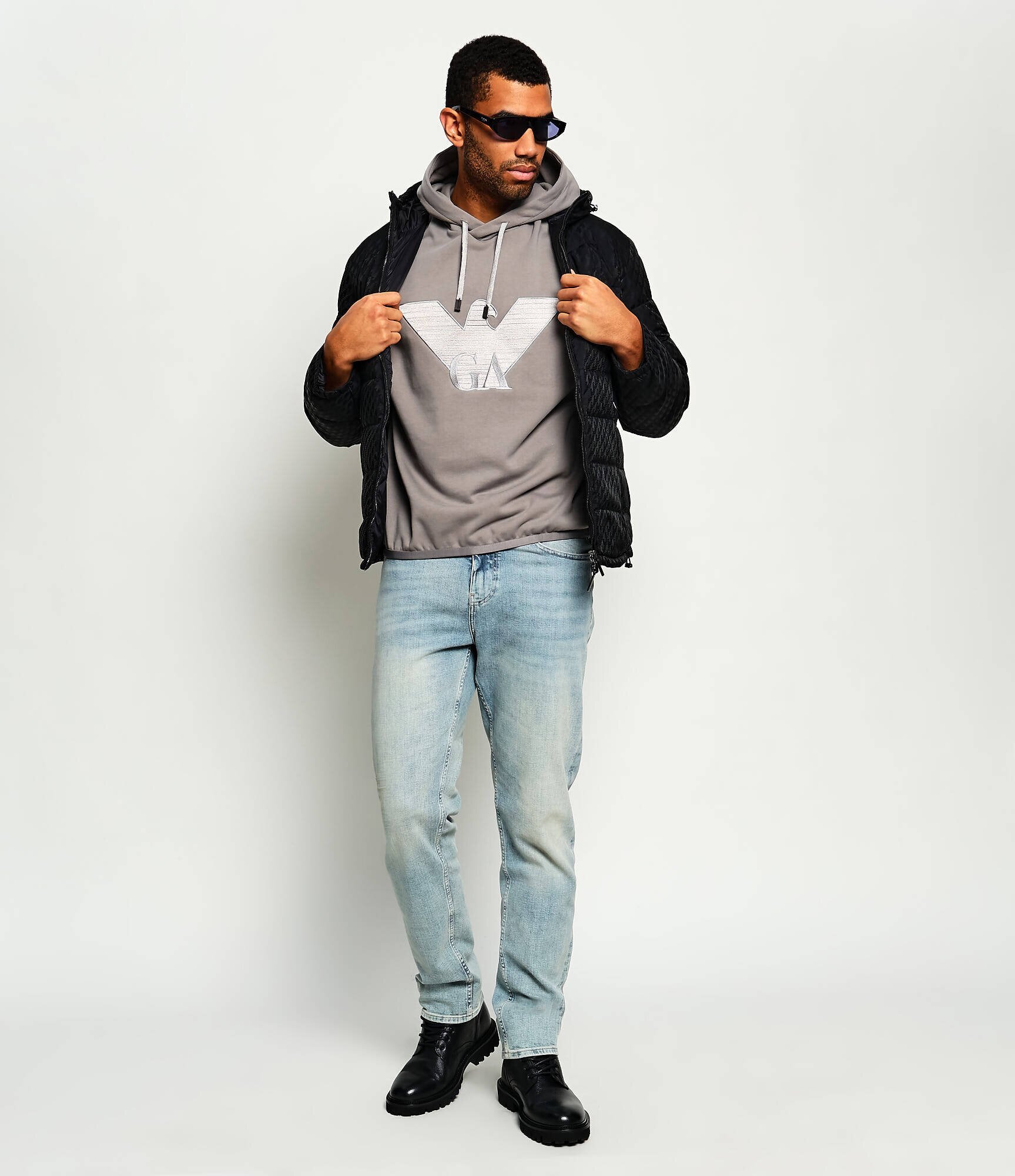 Emporio Armani Hanorac | regular fit cu adaos de mătase