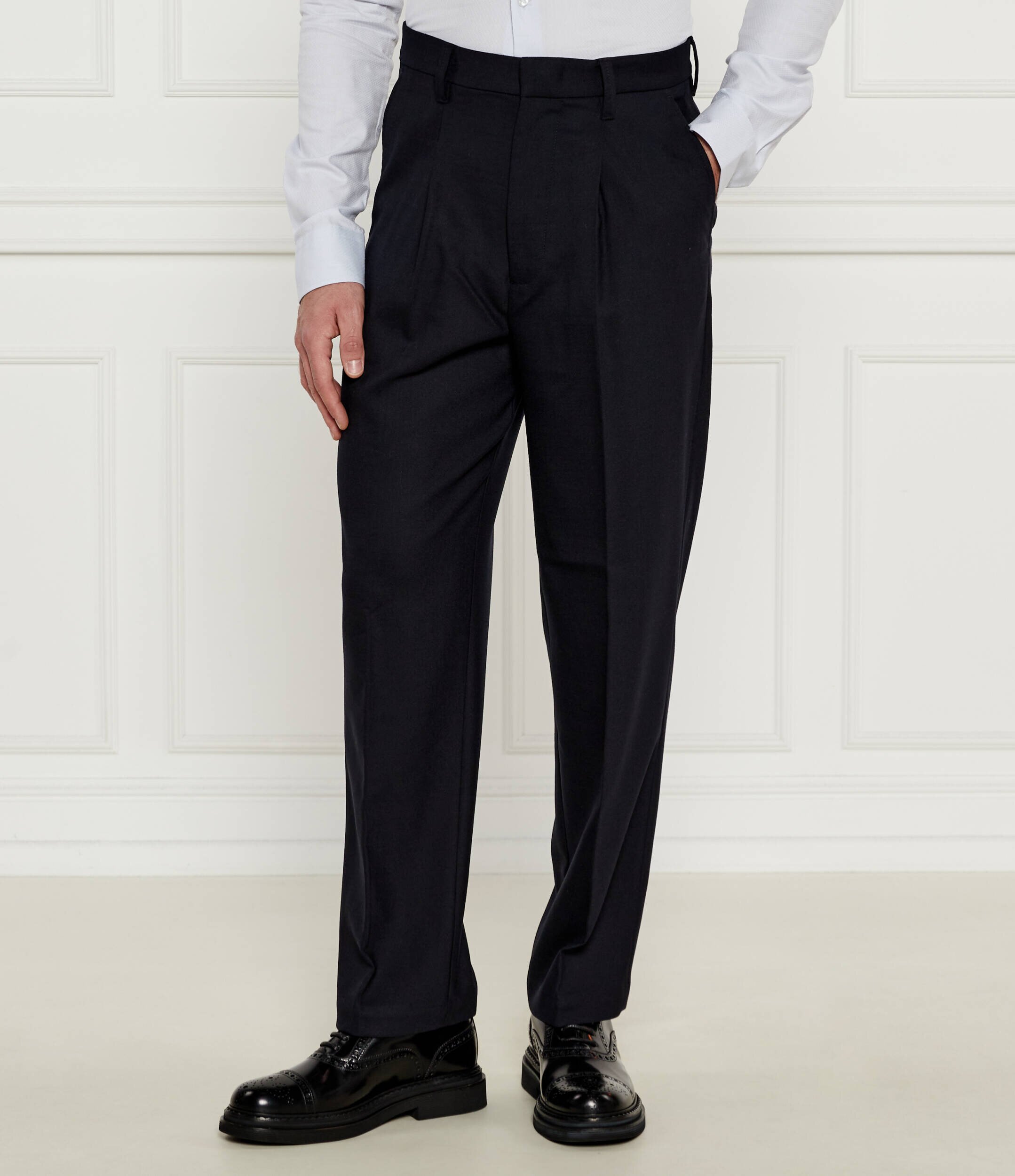 Emporio Armani Pantaloni | flare fit cu adaos de lână