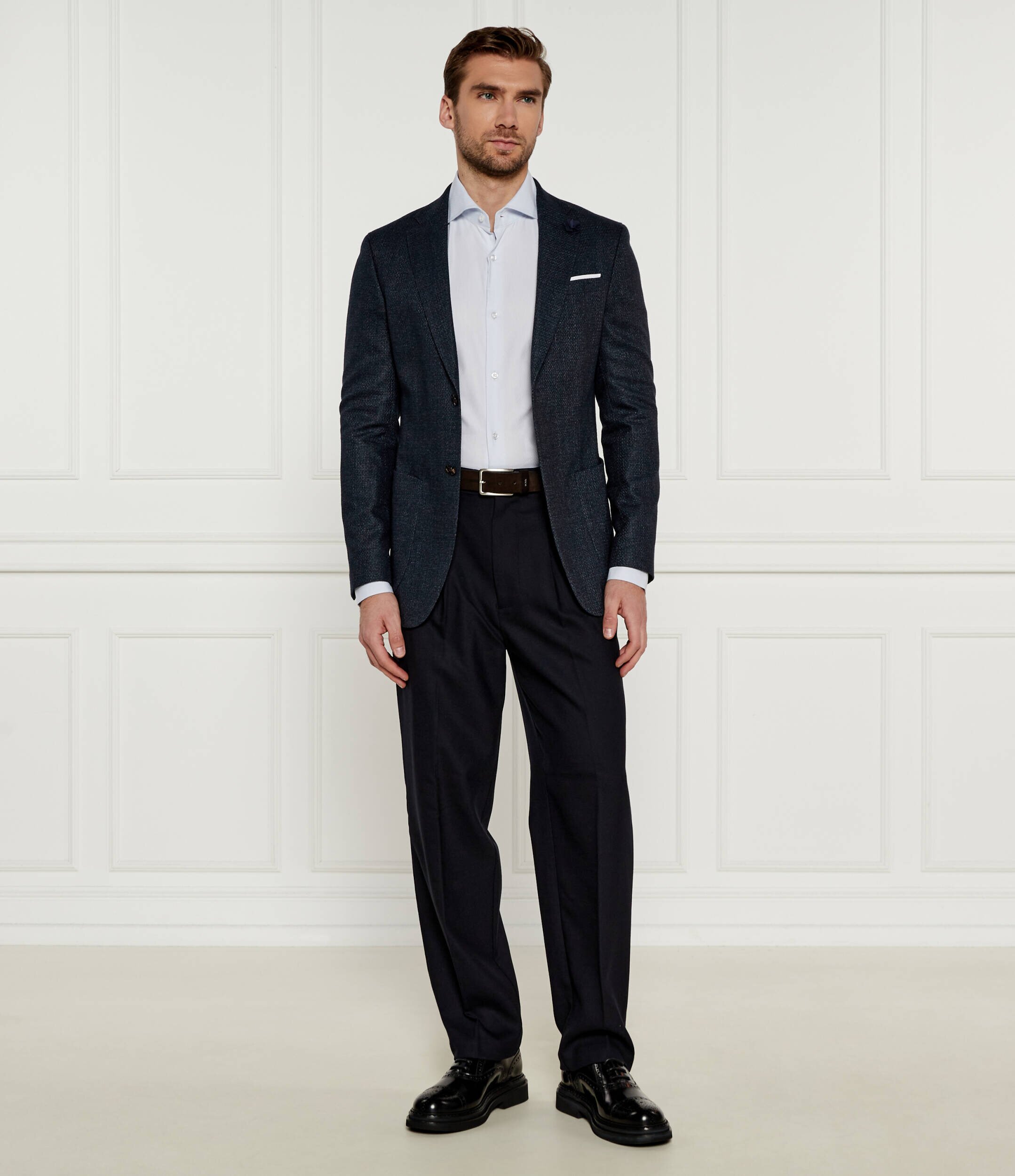 Emporio Armani Pantaloni | flare fit cu adaos de lână