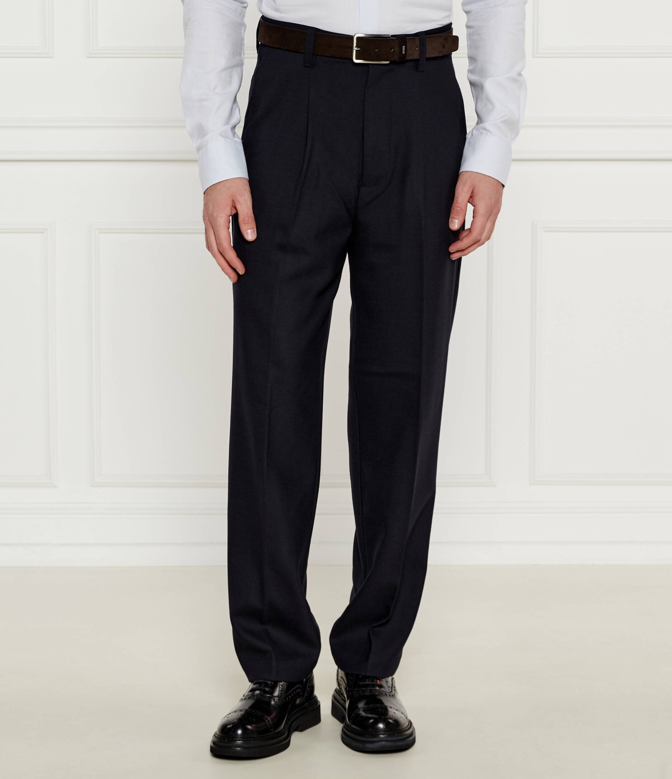 Emporio Armani Pantaloni | flare fit cu adaos de lână