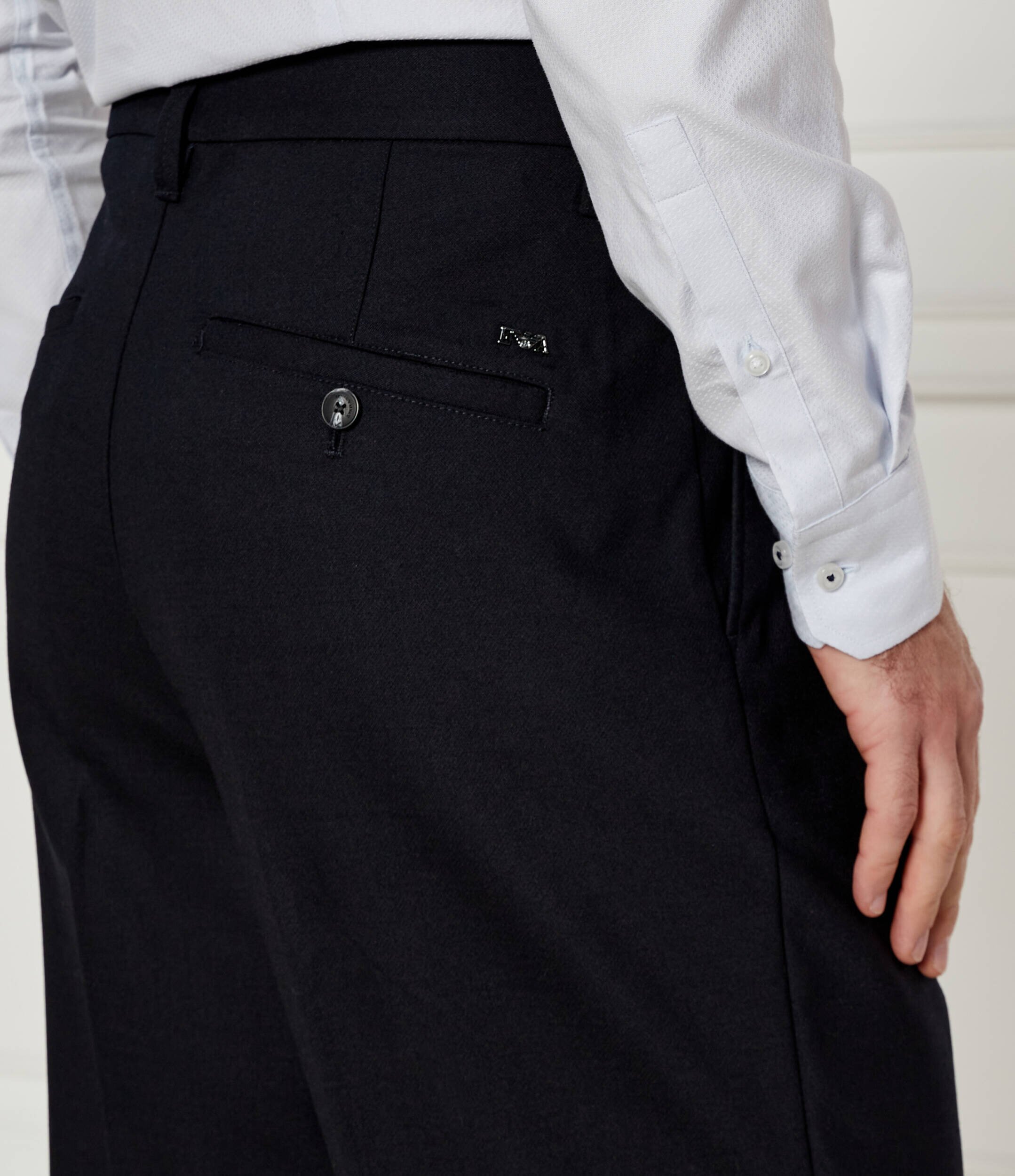 Emporio Armani Pantaloni | flare fit cu adaos de lână