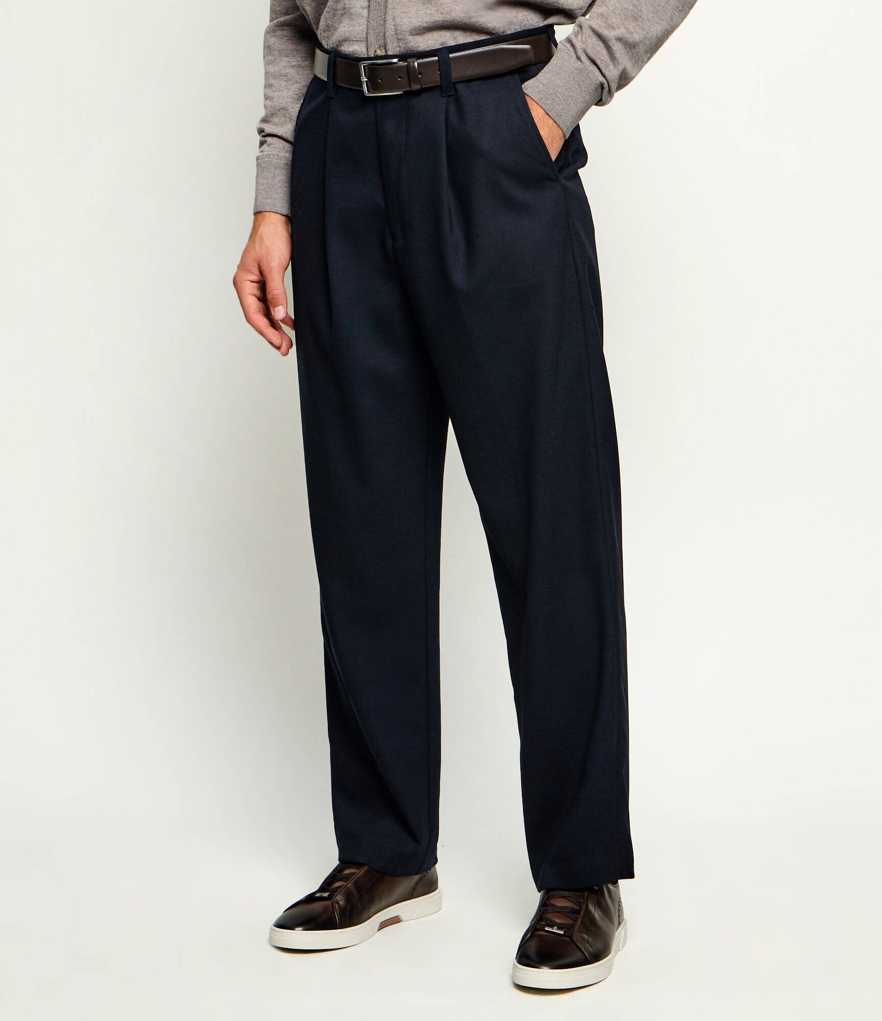 Emporio Armani Pantaloni | flare fit cu adaos de lână