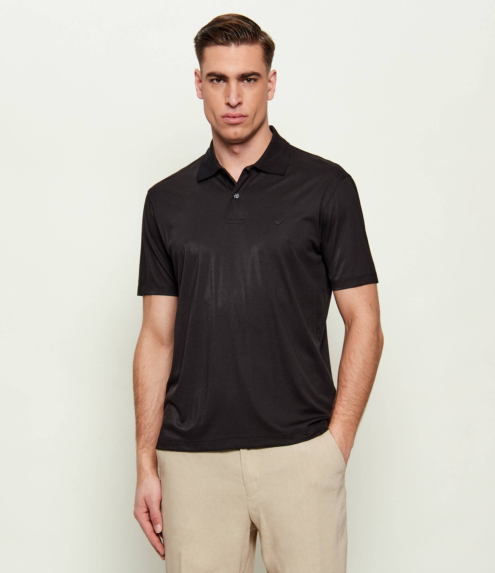 Emporio Armani Polo | Slim Fit cu adaos de mătase