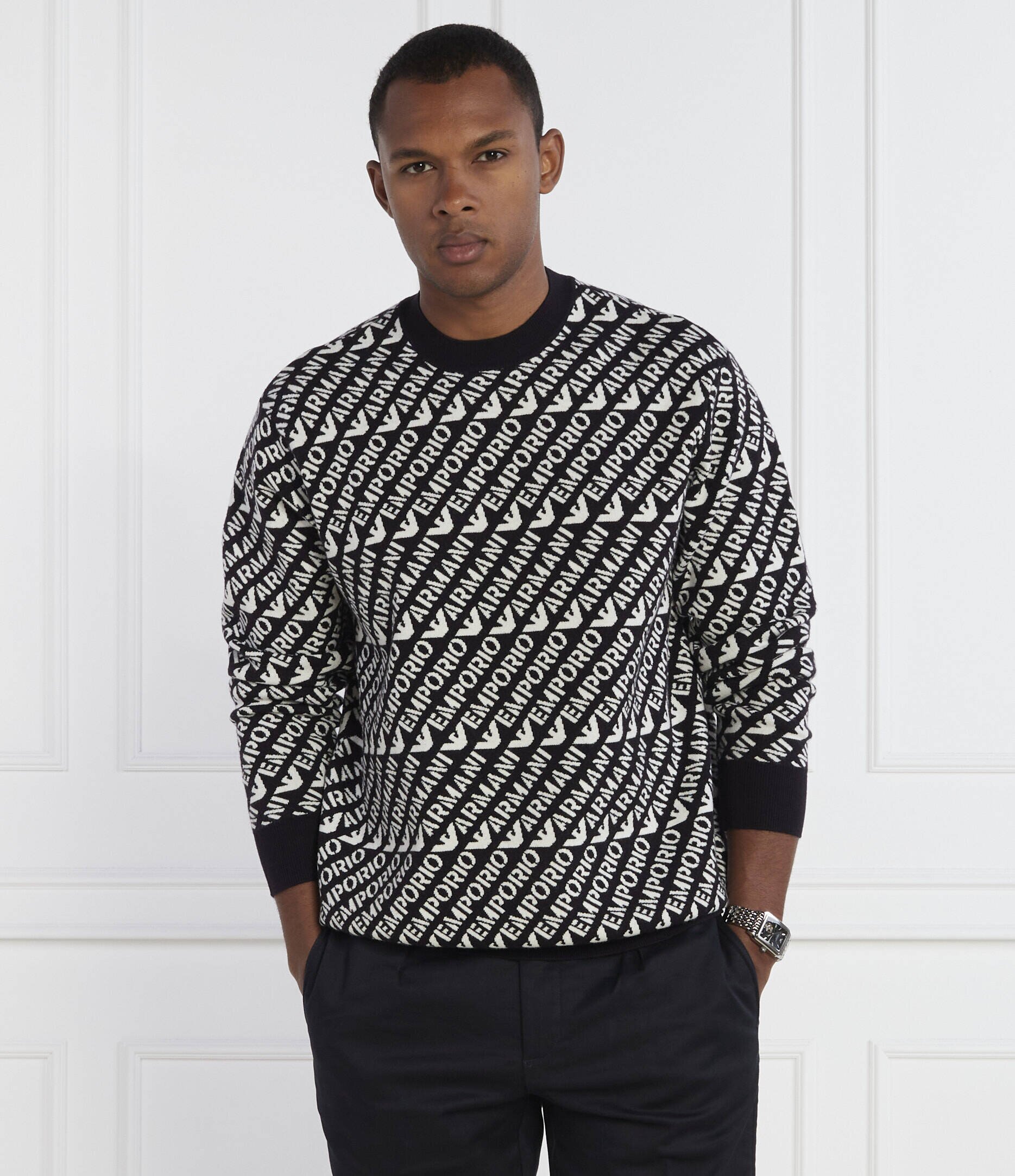 Emporio Armani Pulover PULLOVER | Regular Fit cu adaos de lână