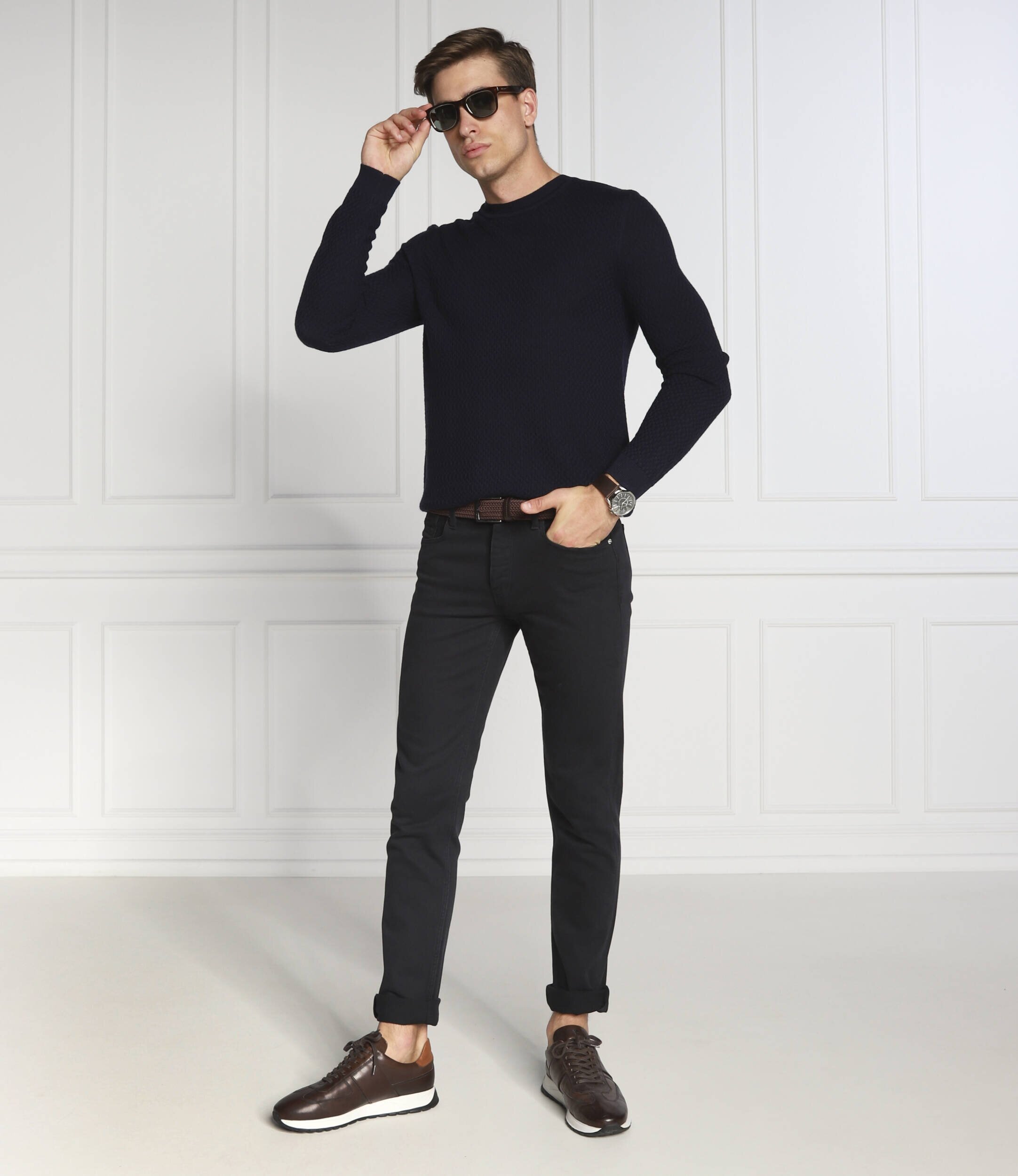 Emporio Armani Pulover | Slim Fit cu adaos de lână