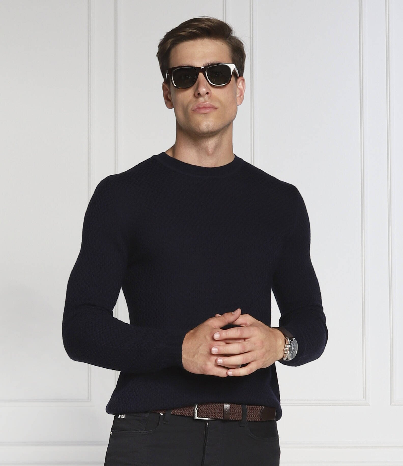 Emporio Armani Pulover | Slim Fit cu adaos de lână