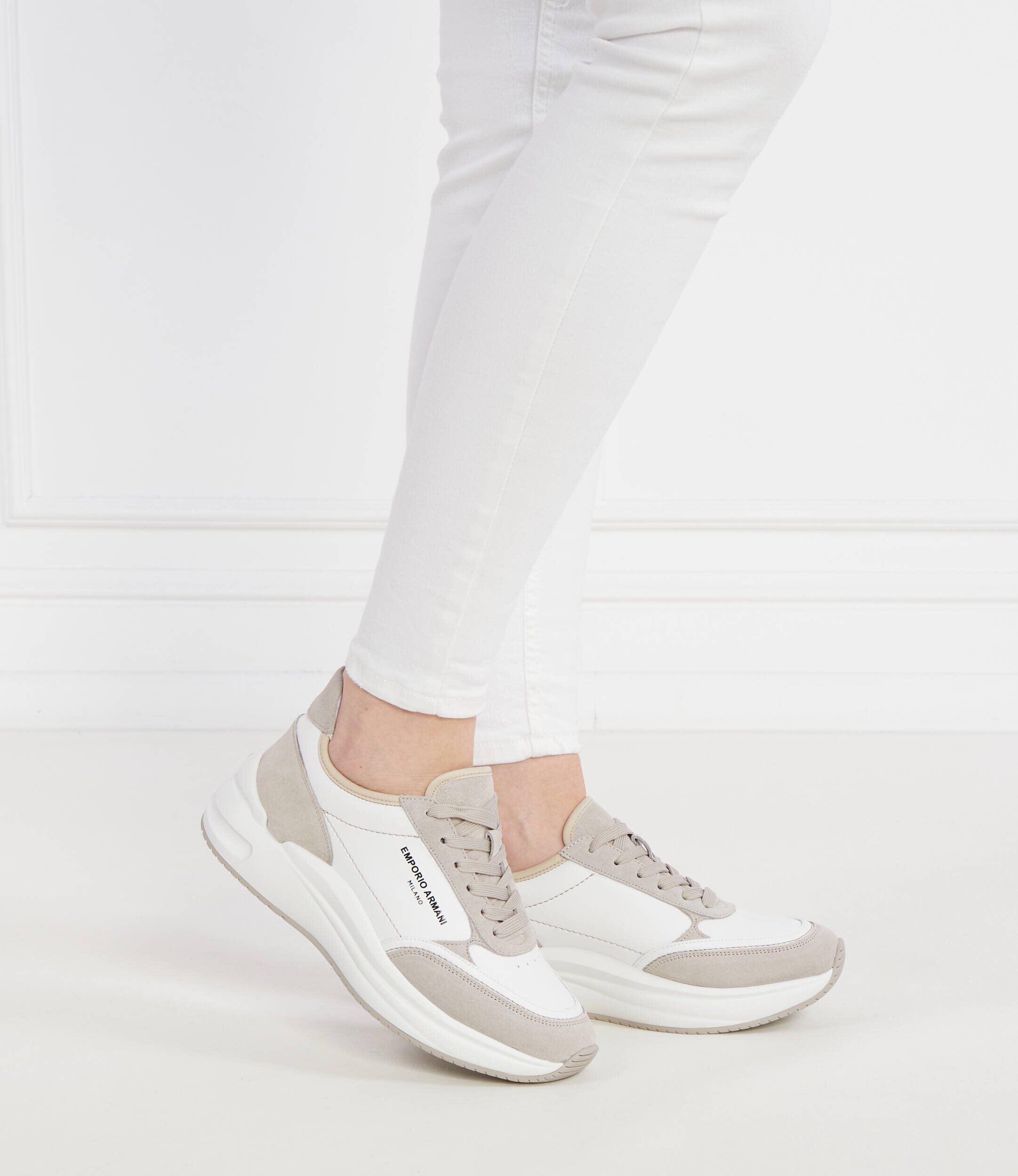 Emporio Armani Teniși din piele | piele întoarsă