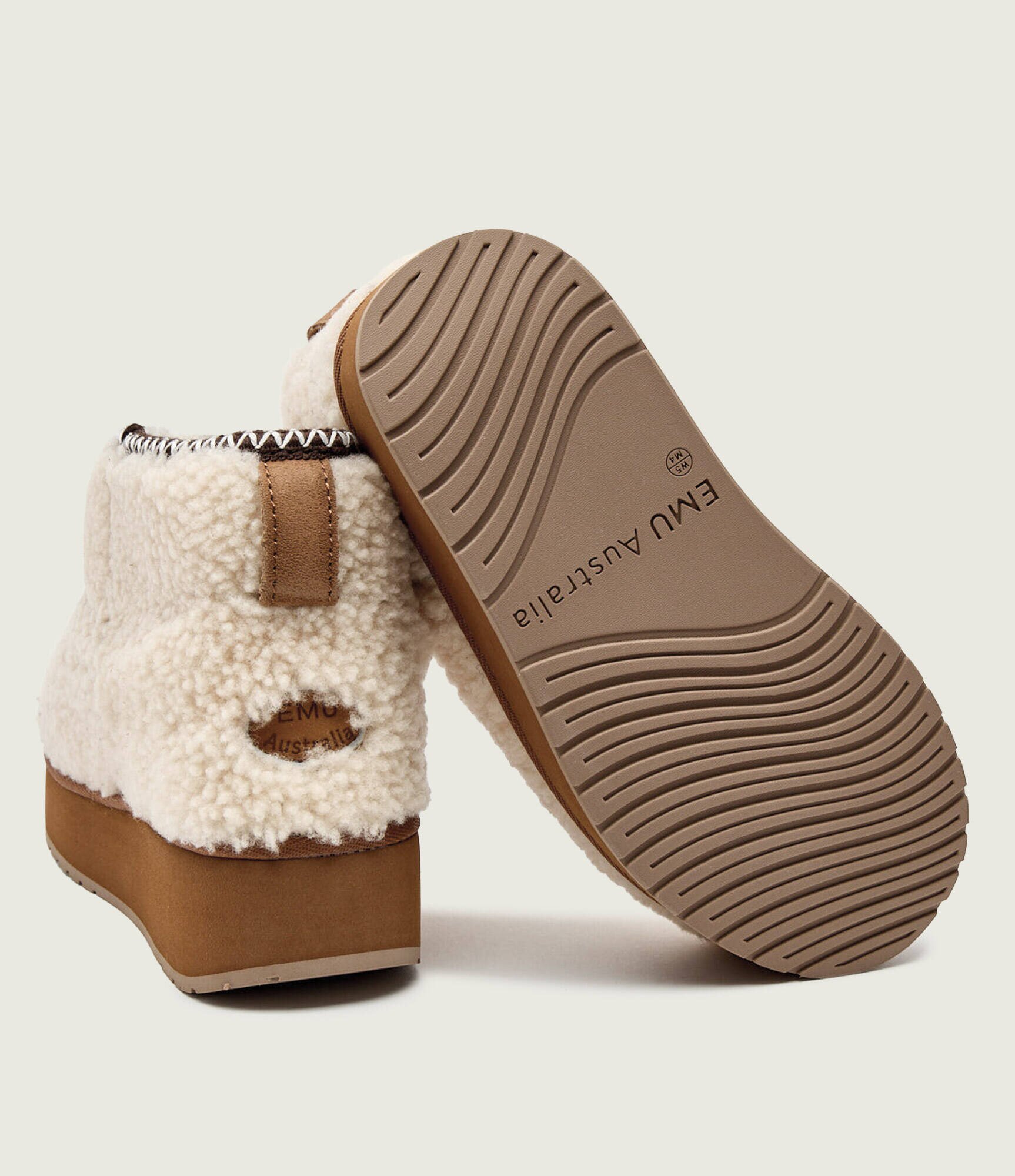 EMU Australia Bocanci Stinger Micro Flatform Teddy | lână | shearling