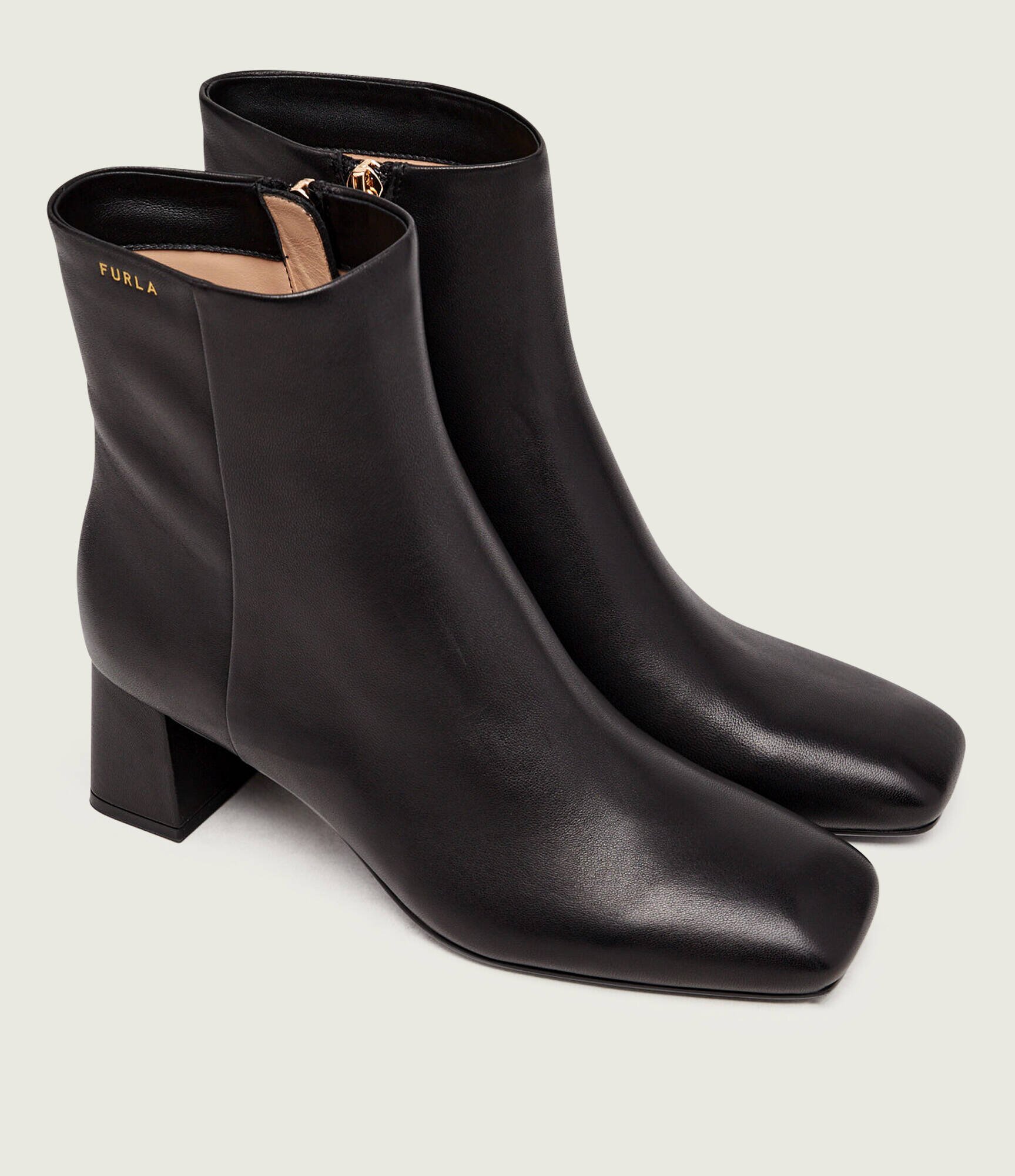 Furla De piele botine cu toc Solid Tronchetto T.