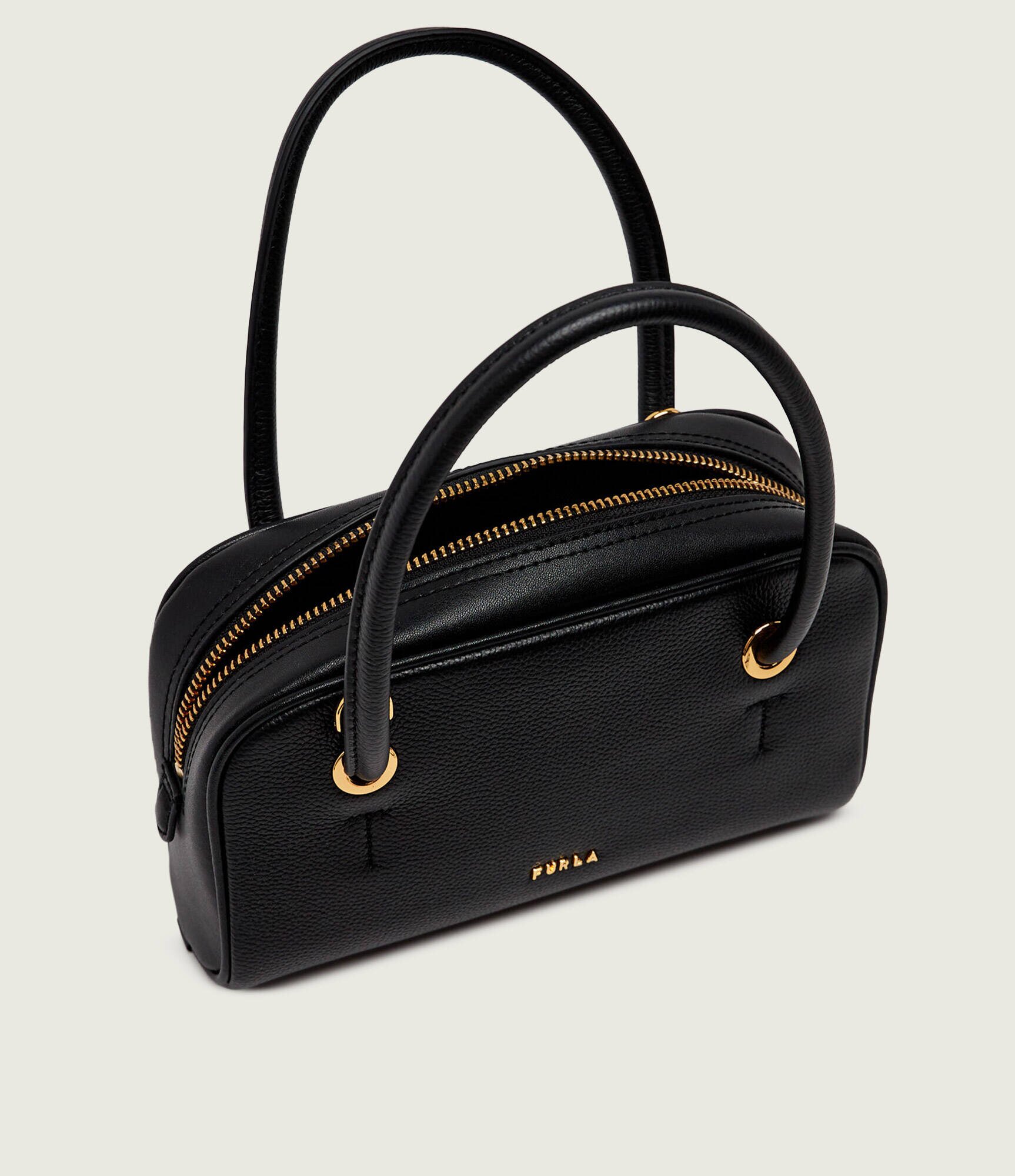 Furla De piele cufăr Poppy Mini Dome
