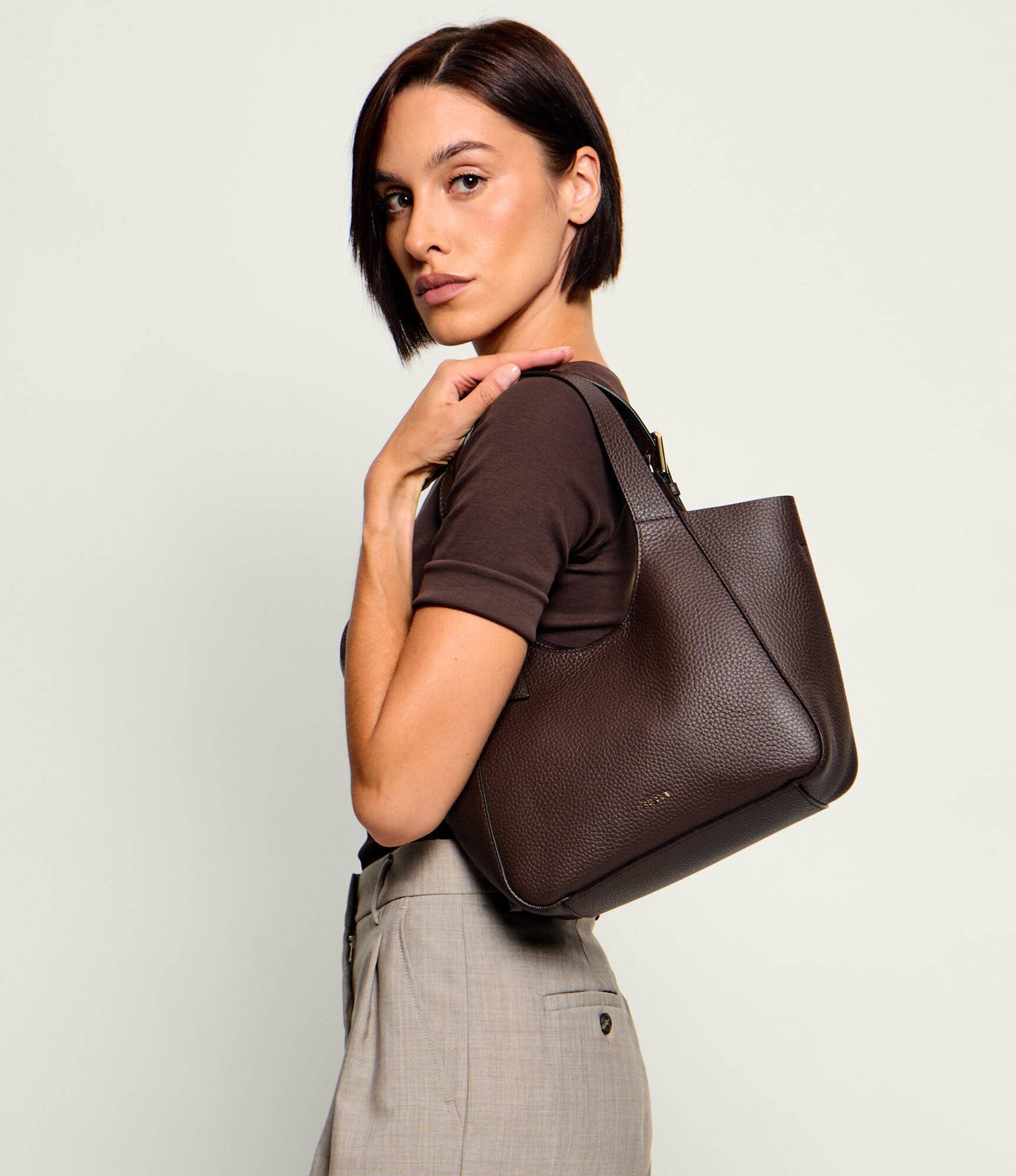 Furla De piele geantă pe umăr Dora