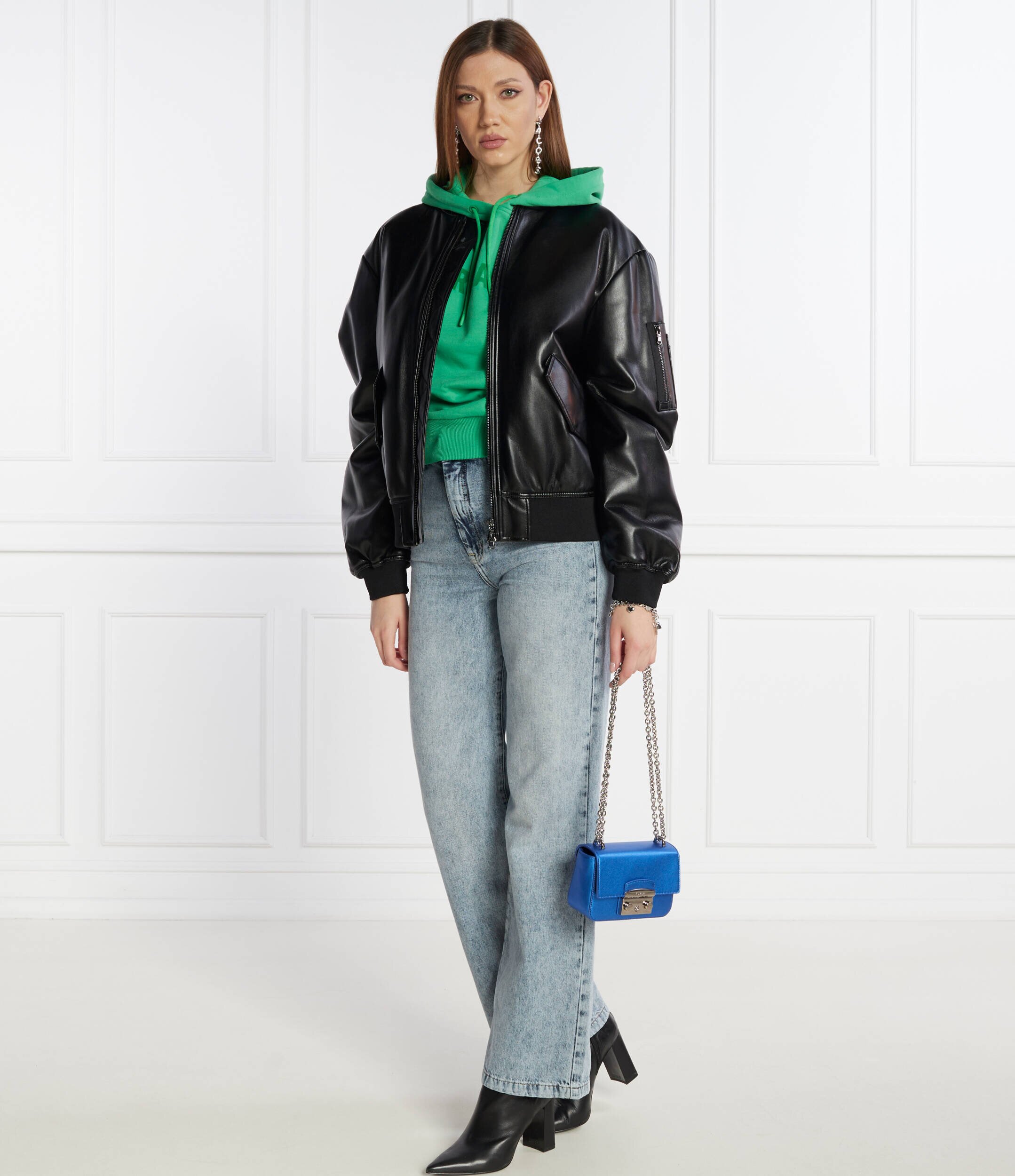 Furla De piele geantă pe umăr metropolis mini