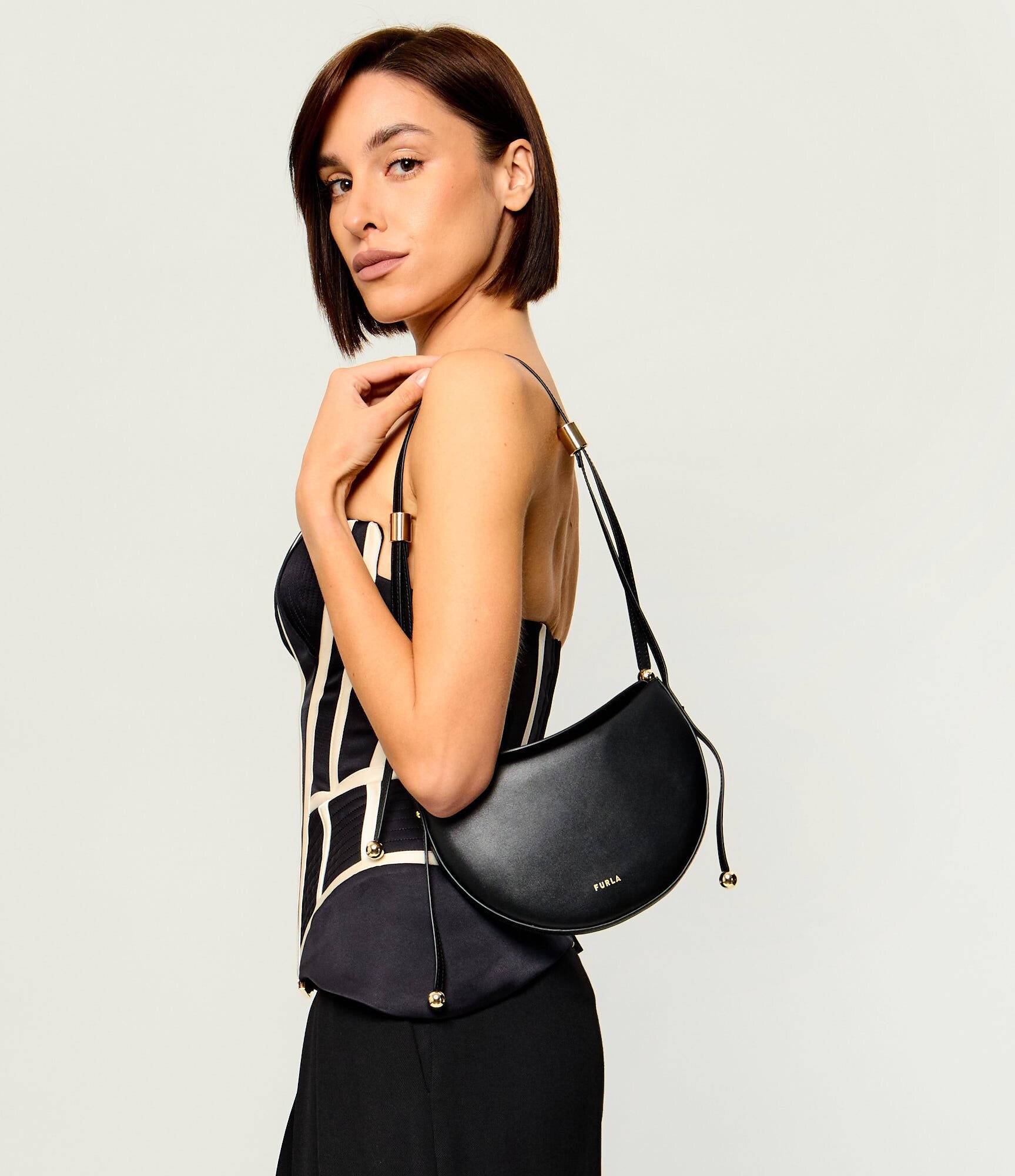 Furla De piele geantă pe umăr Moonstone