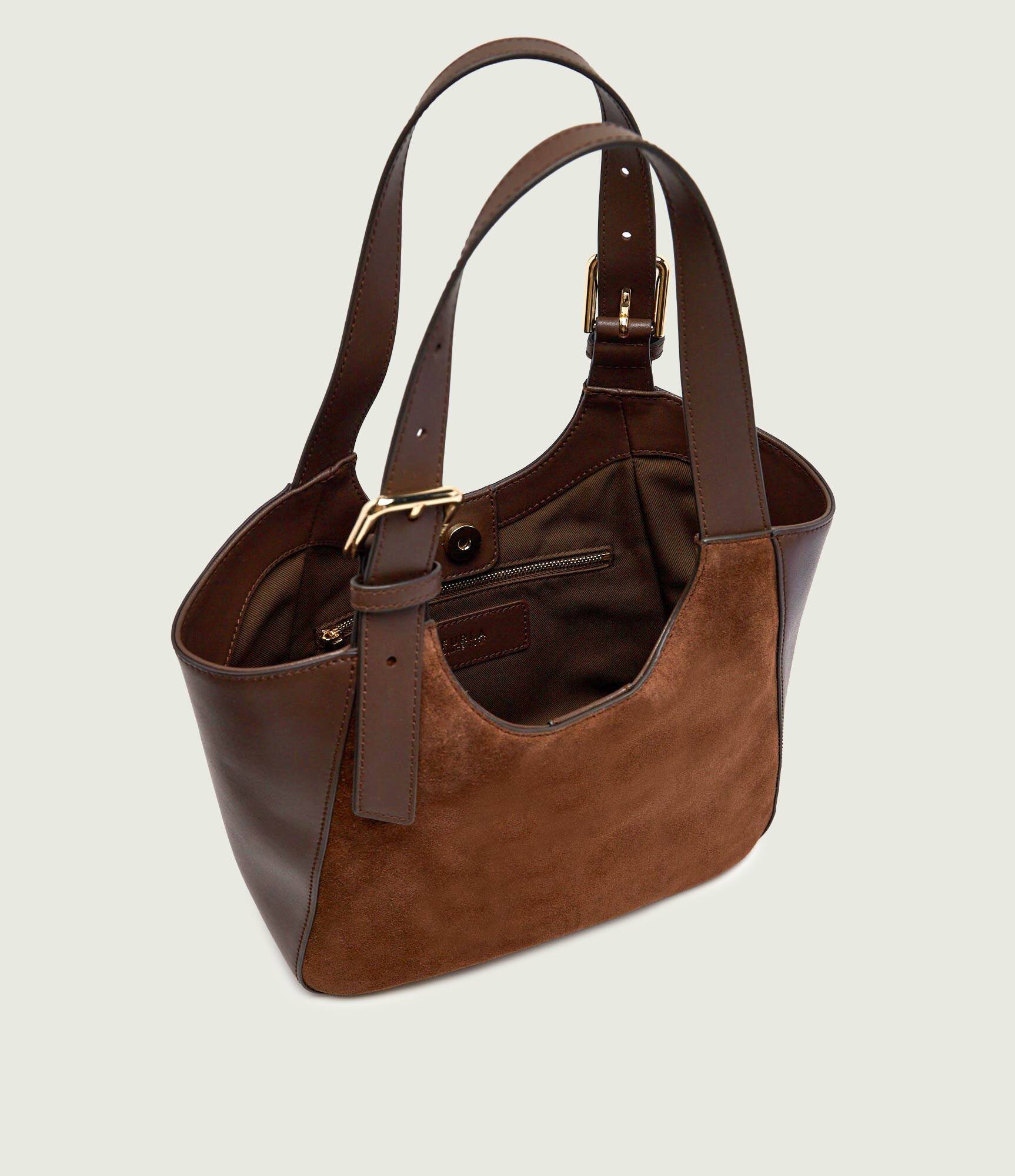 Furla Geantă pe umăr Dora S | piele întoarsă cu adaos de piele