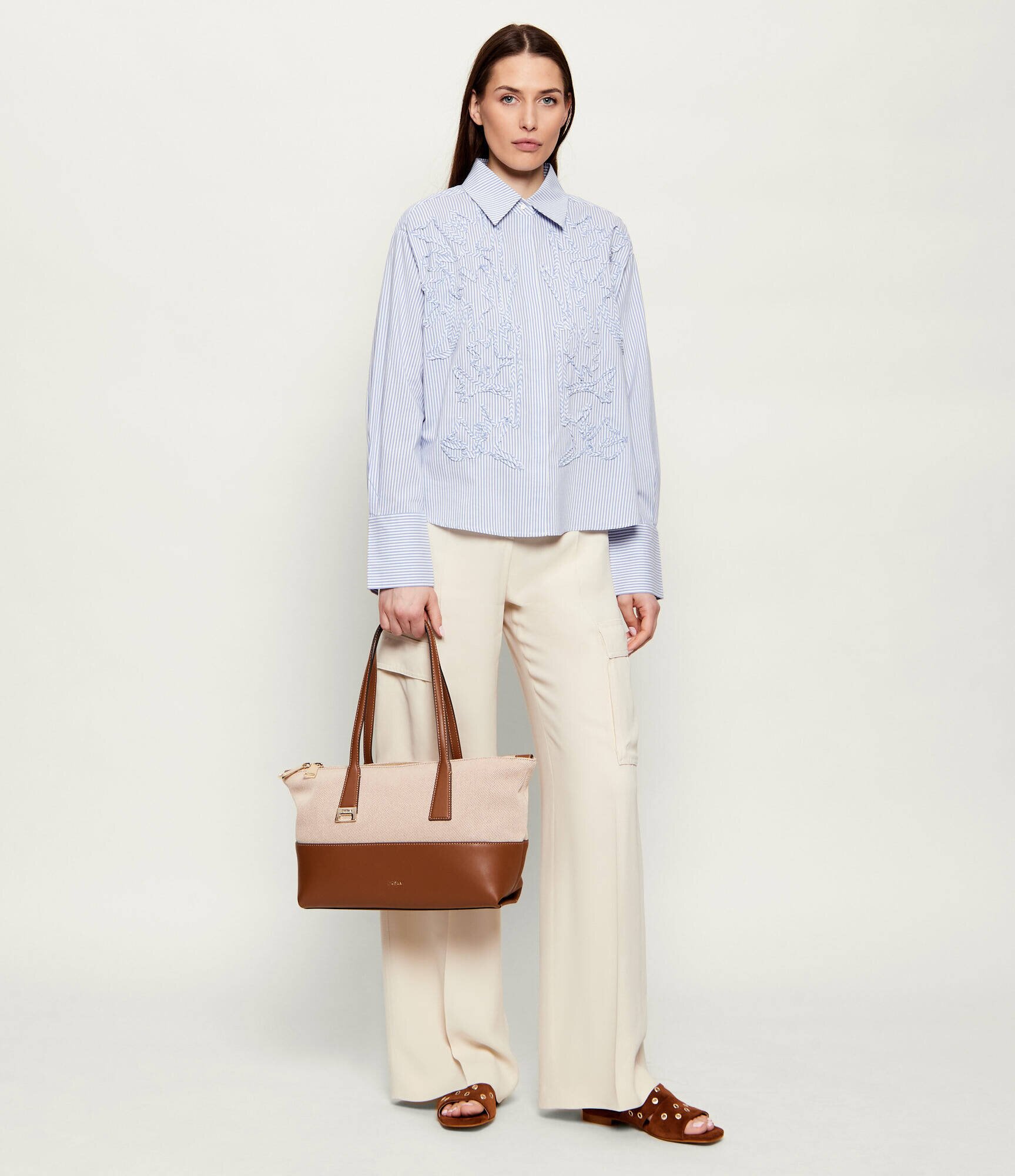 Furla Geantă shopper OLIVIA cu adaos de piele