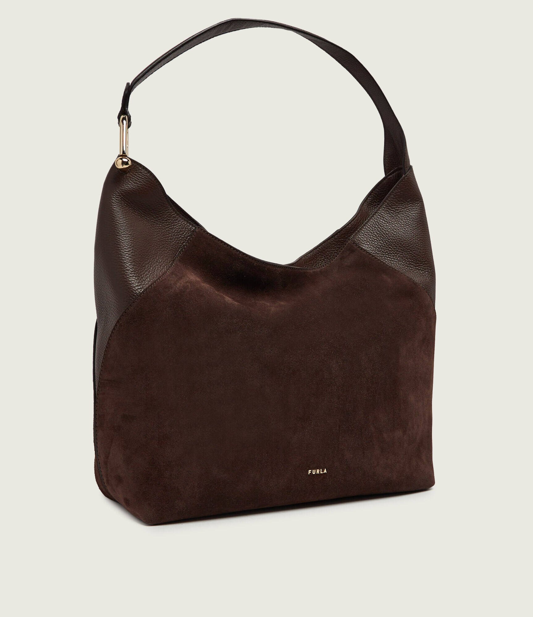Furla Hobo Lara L | piele întoarsă cu adaos de piele