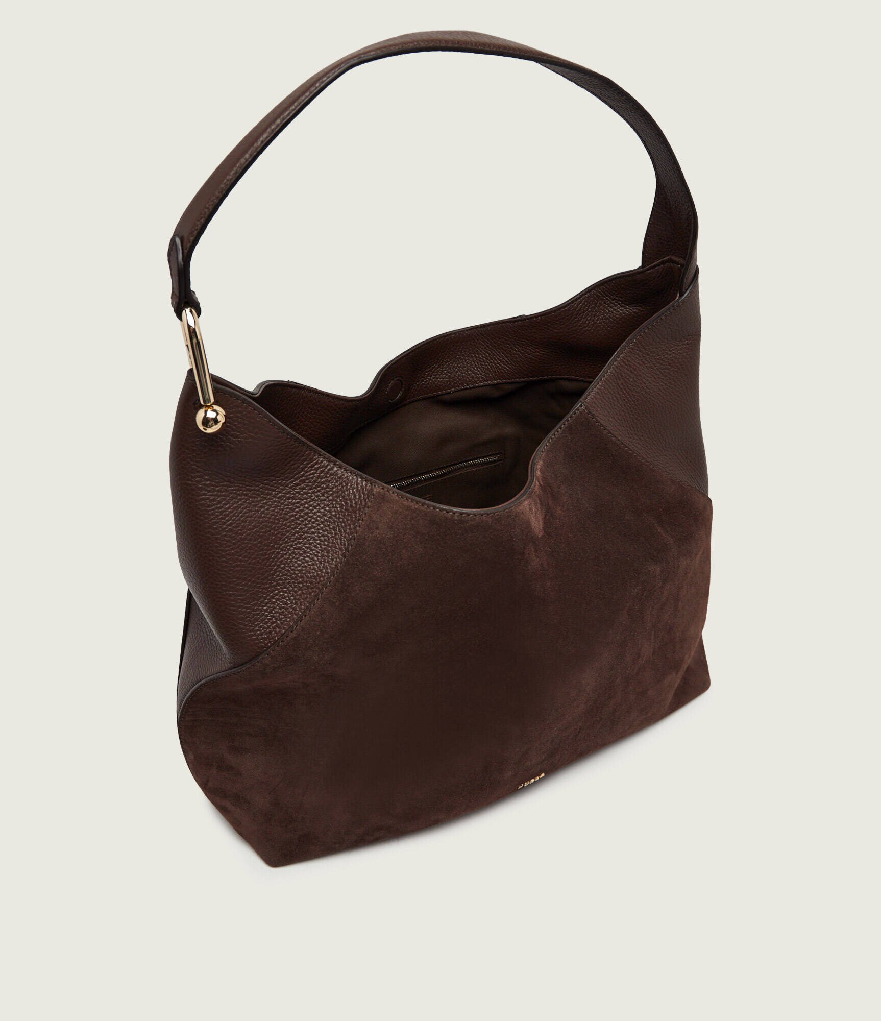 Furla Hobo Lara L | piele întoarsă cu adaos de piele