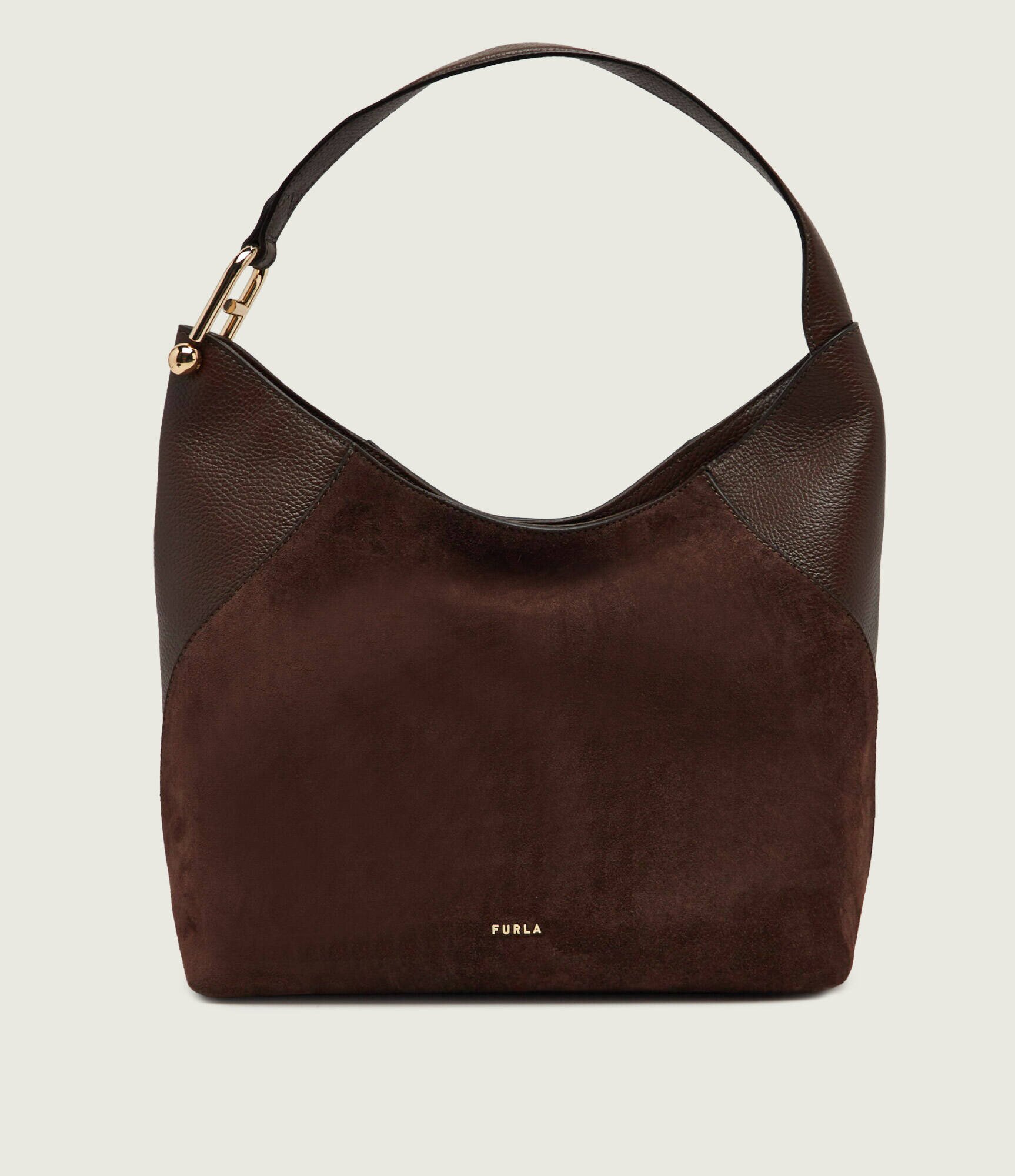 Furla Hobo Lara | piele întoarsă cu adaos de piele