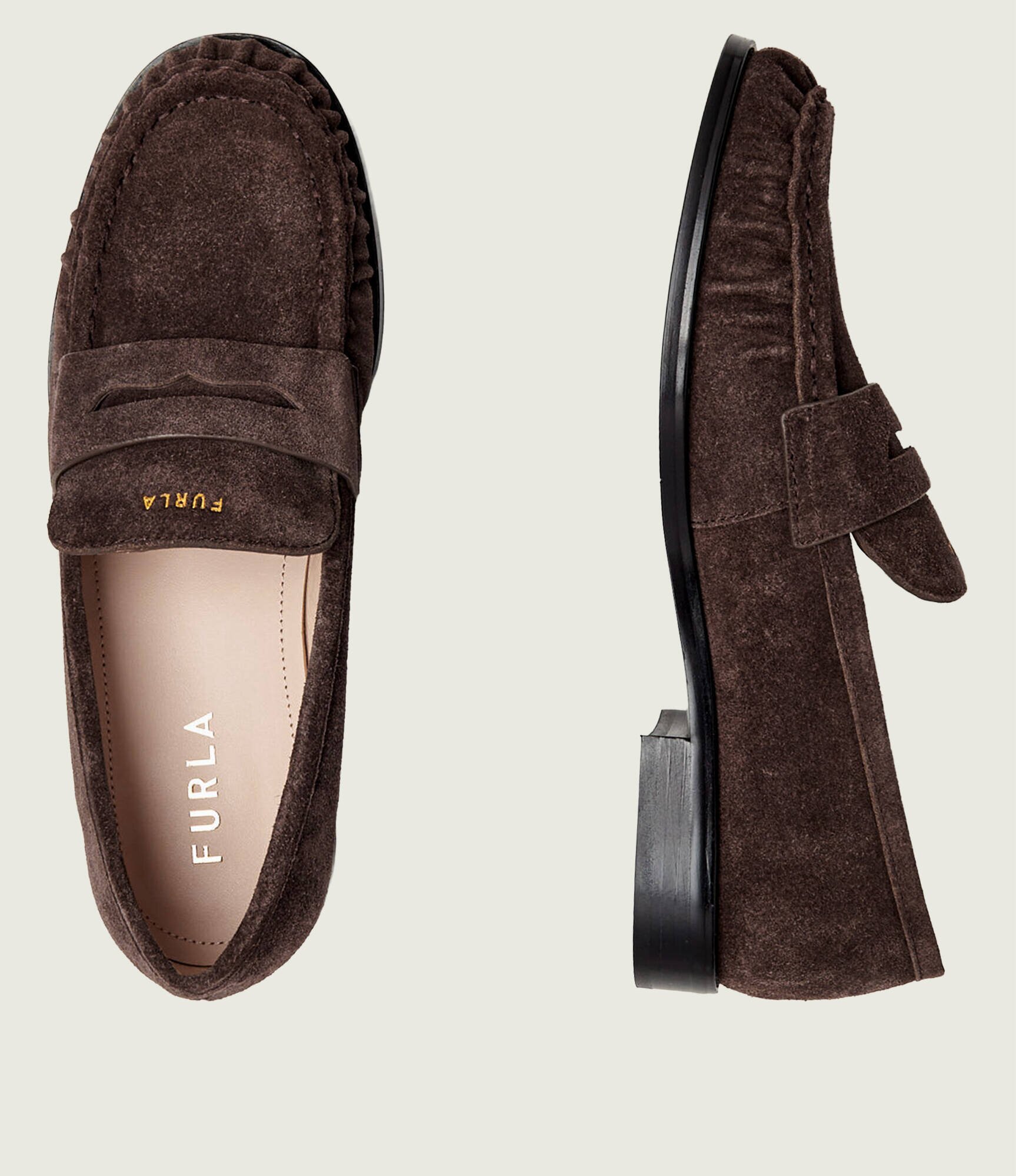 Furla Pantofi loafer Soft | piele întoarsă